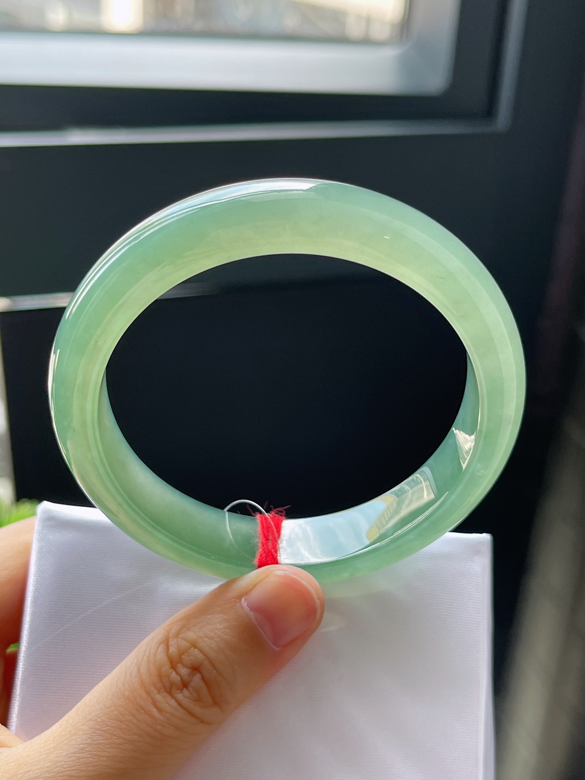 正圈56圈口，翡翠冰种绿色手镯