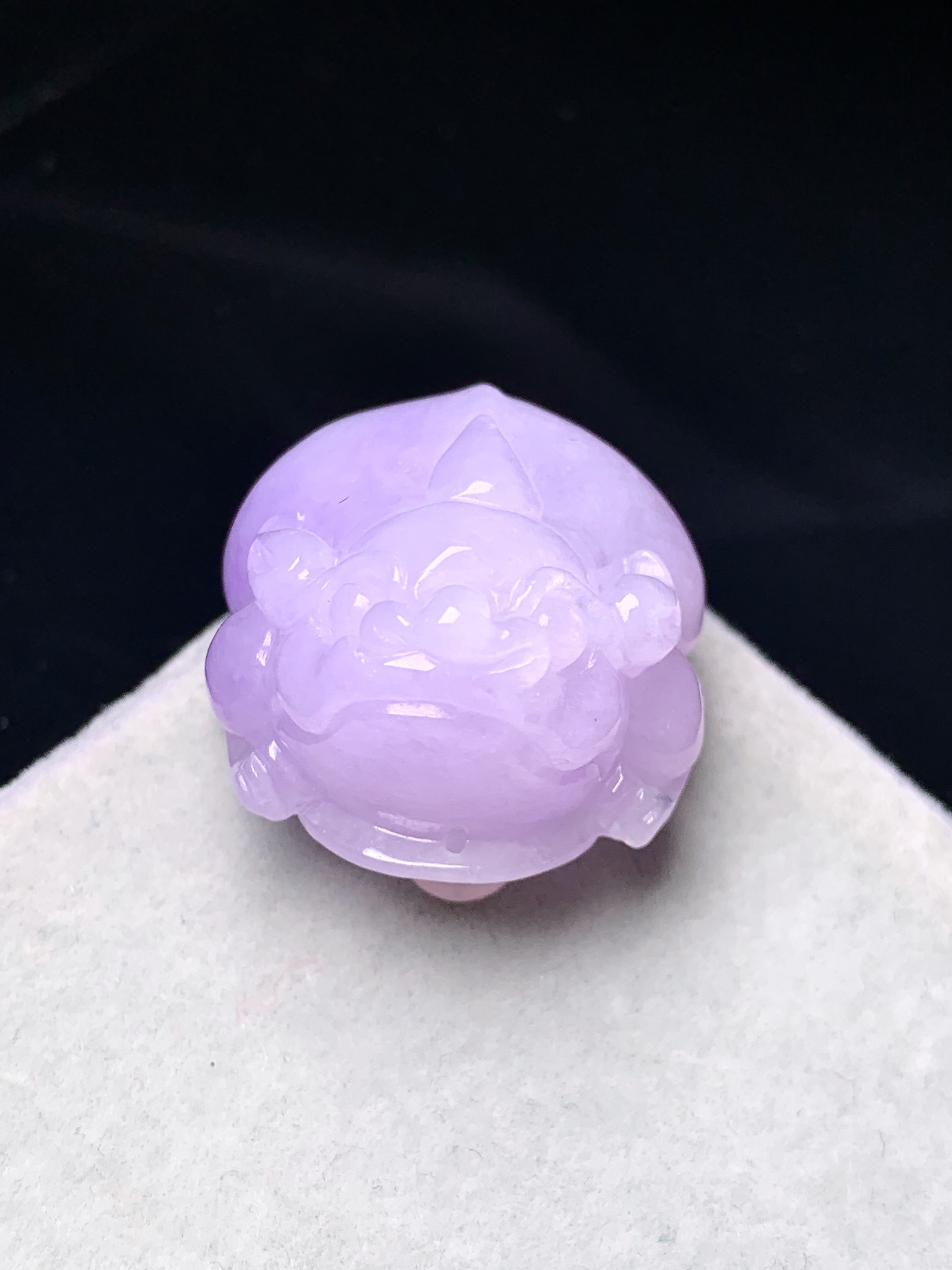 紫罗兰貔貅吊坠 玉质细腻 色泽艳丽清新 水润亮眼 整体尺寸26*23.5*15.5z1