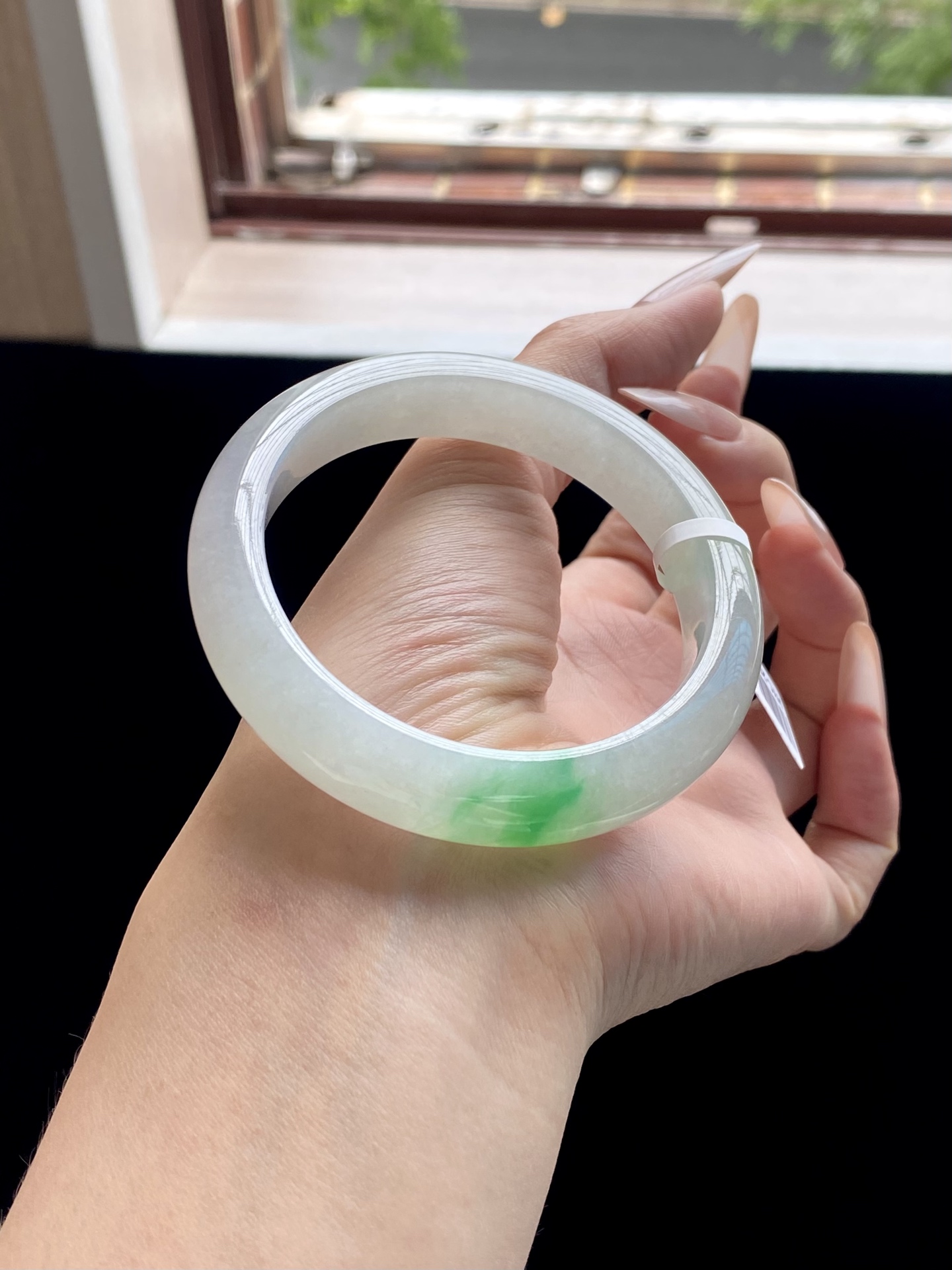 冰底飘绿白底青正圈成品，HYC-207-2，⭕️55-12.2-8.8