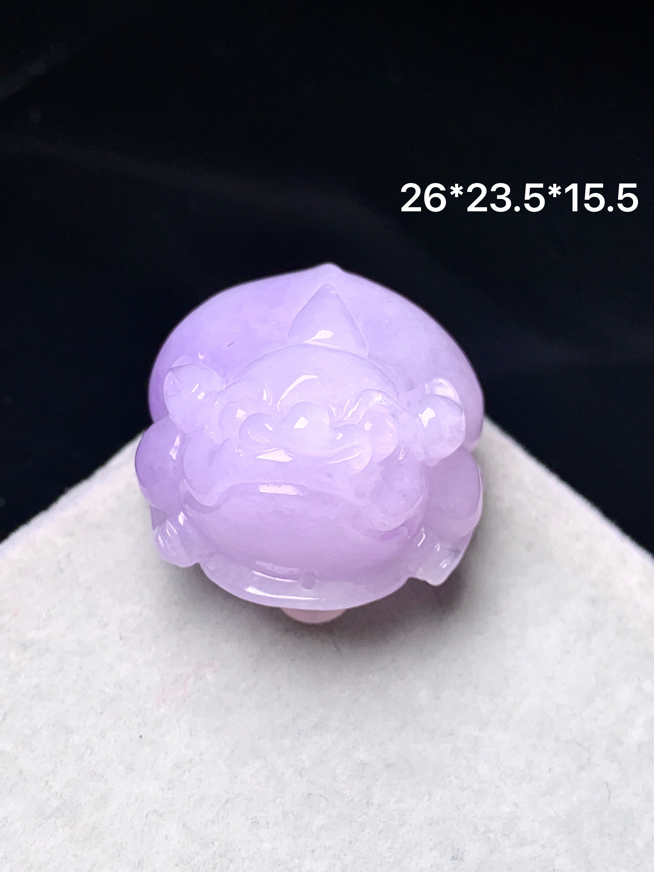 紫罗兰貔貅吊坠 玉质细腻 色泽艳丽清新 水润亮眼 整体尺寸26*23.5*15.5z1