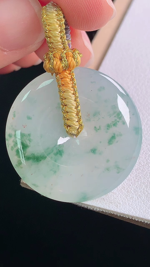 冰飘花平安扣，无裂，尺寸29.2/4.9mm，编号26