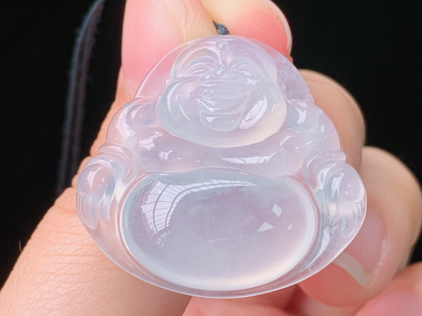 高冰佛公，种水，冰透起光，无裂，尺寸27.5/29.5/6.2mm，28 Z