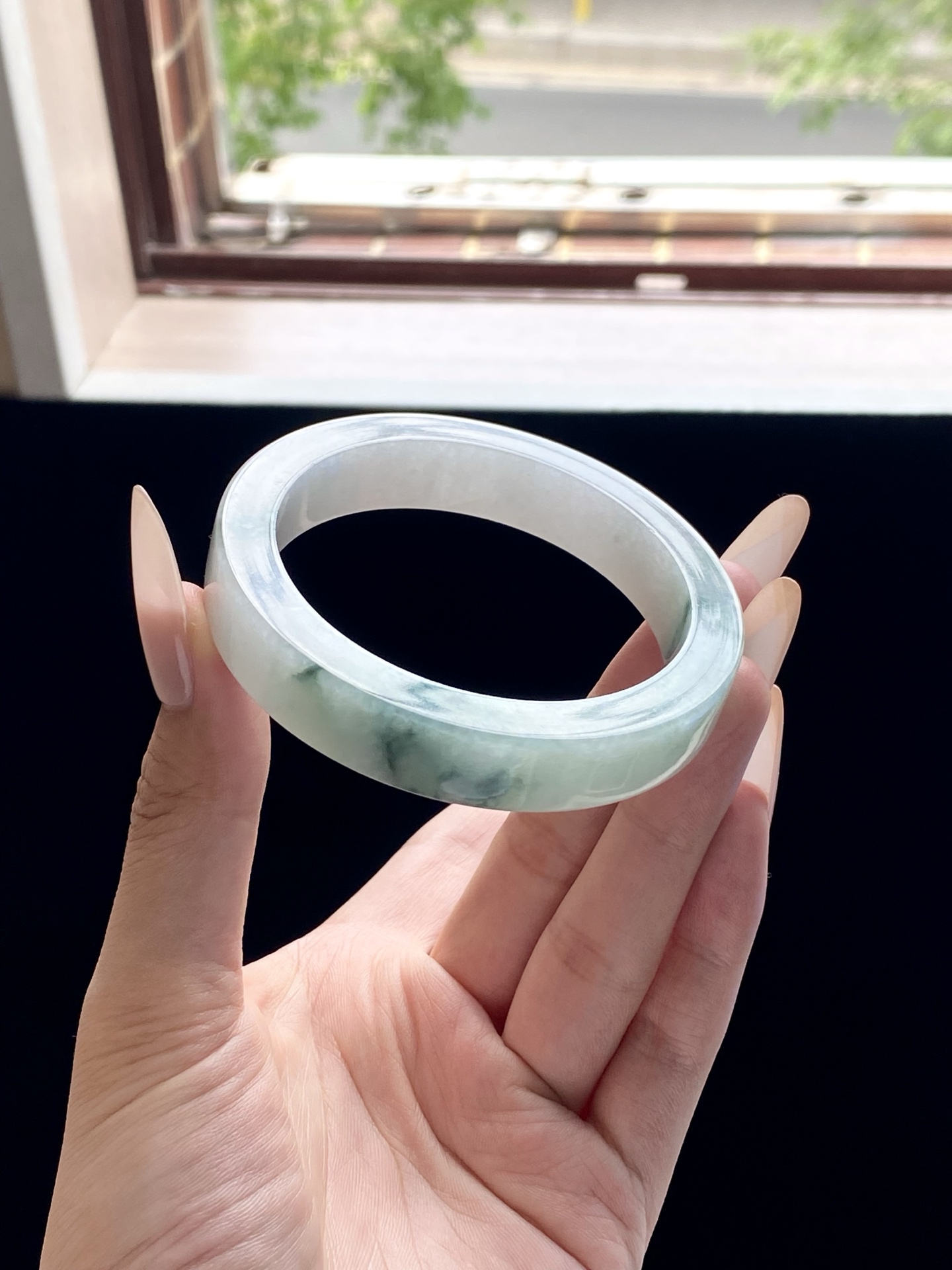 冰飘花绿飘花镯胚，B0427-11，⭕️74-58-12.4-8.4