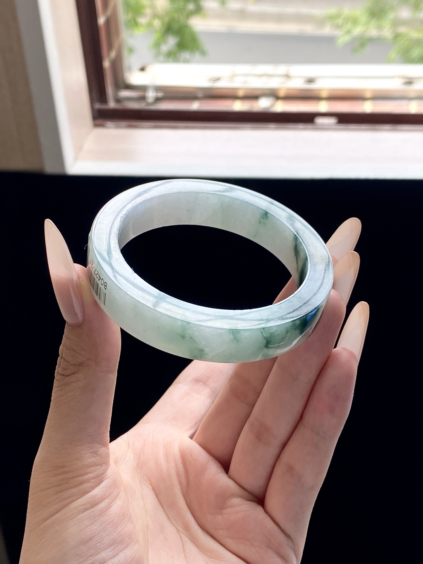 冰飘花绿飘花镯胚，B0427-21，⭕️70-54.6-12.4-8