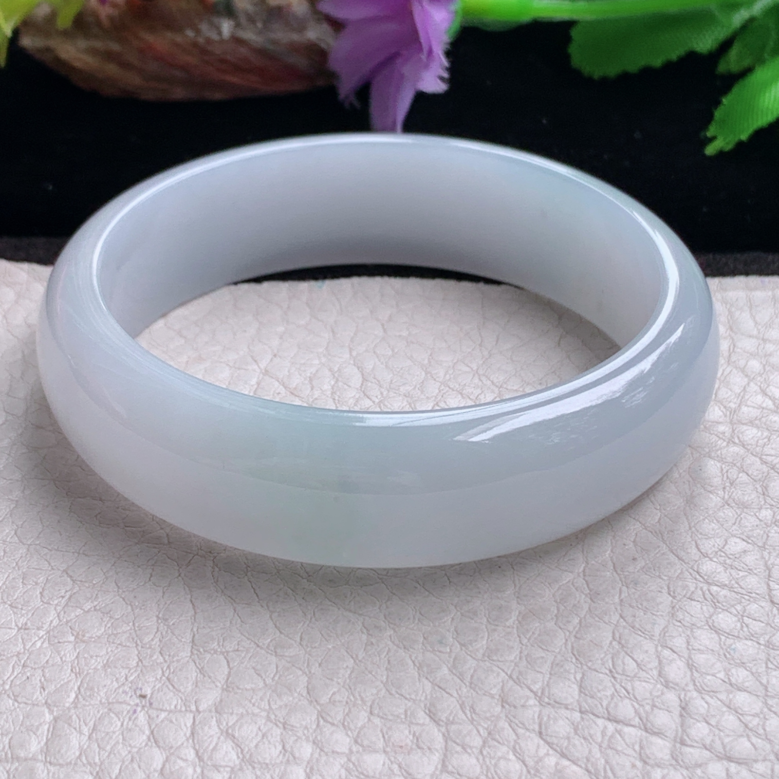 ee实拍56*15.5*6.6轮胎镯 天然缅甸翡翠手镯纯美冰胶正圈玉镯子