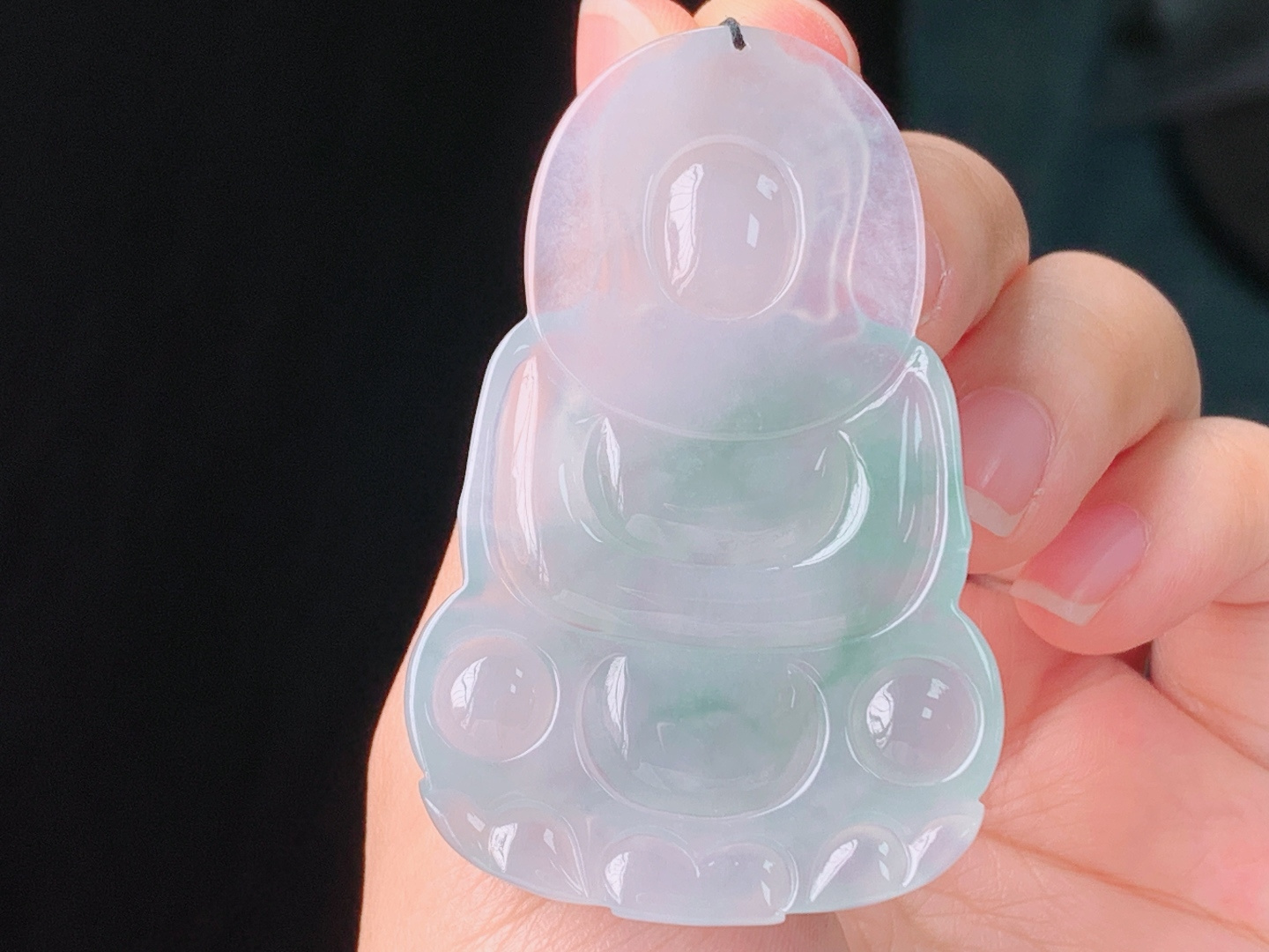 冰飘花观音，花色灵动，胶感十足，无裂，尺寸:56.9/37.2/6.2mm，编号27