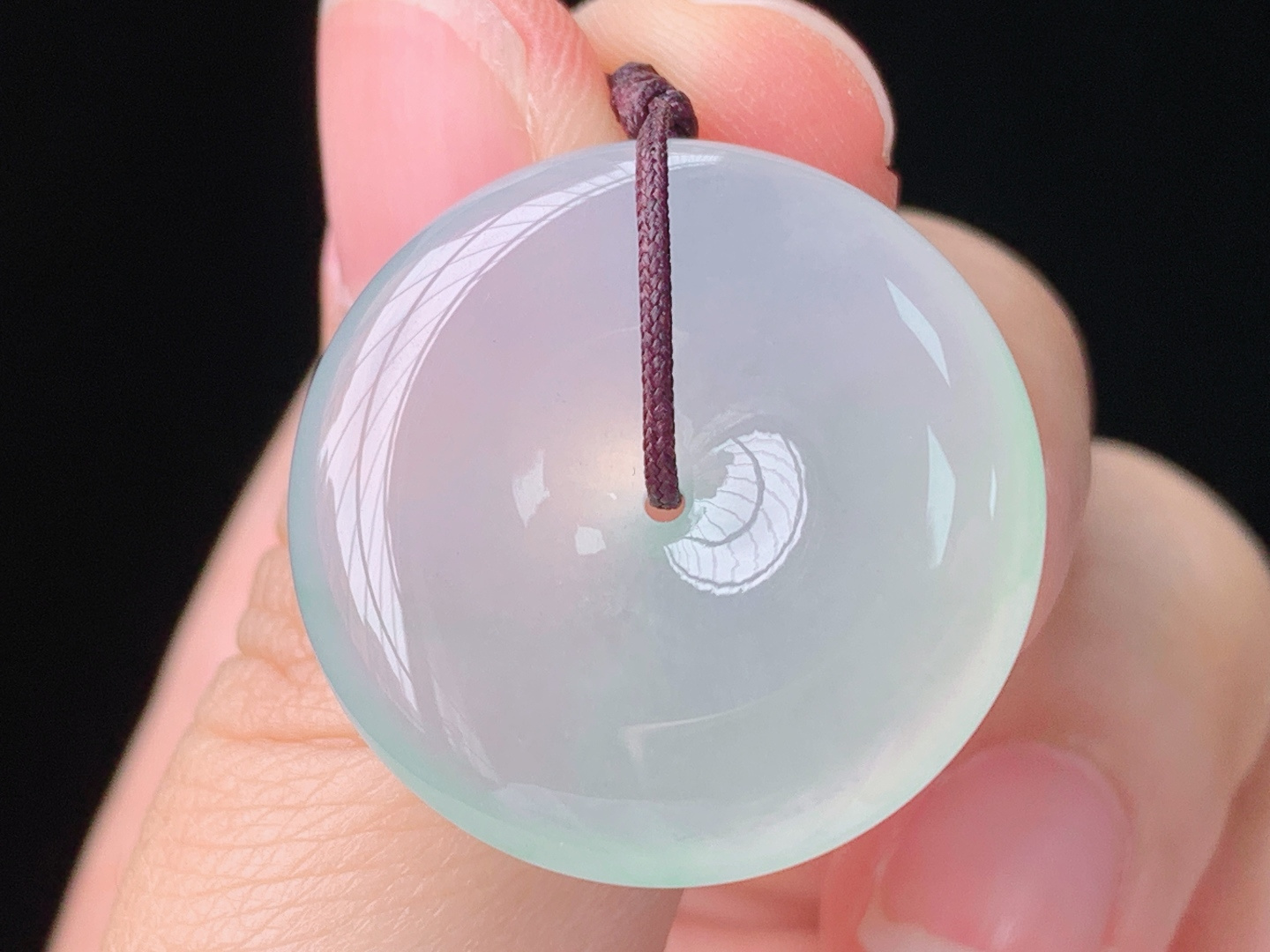 高冰平安扣，种水，晶莹剔透，无裂，尺寸:24.0-5.8mm，26 Z