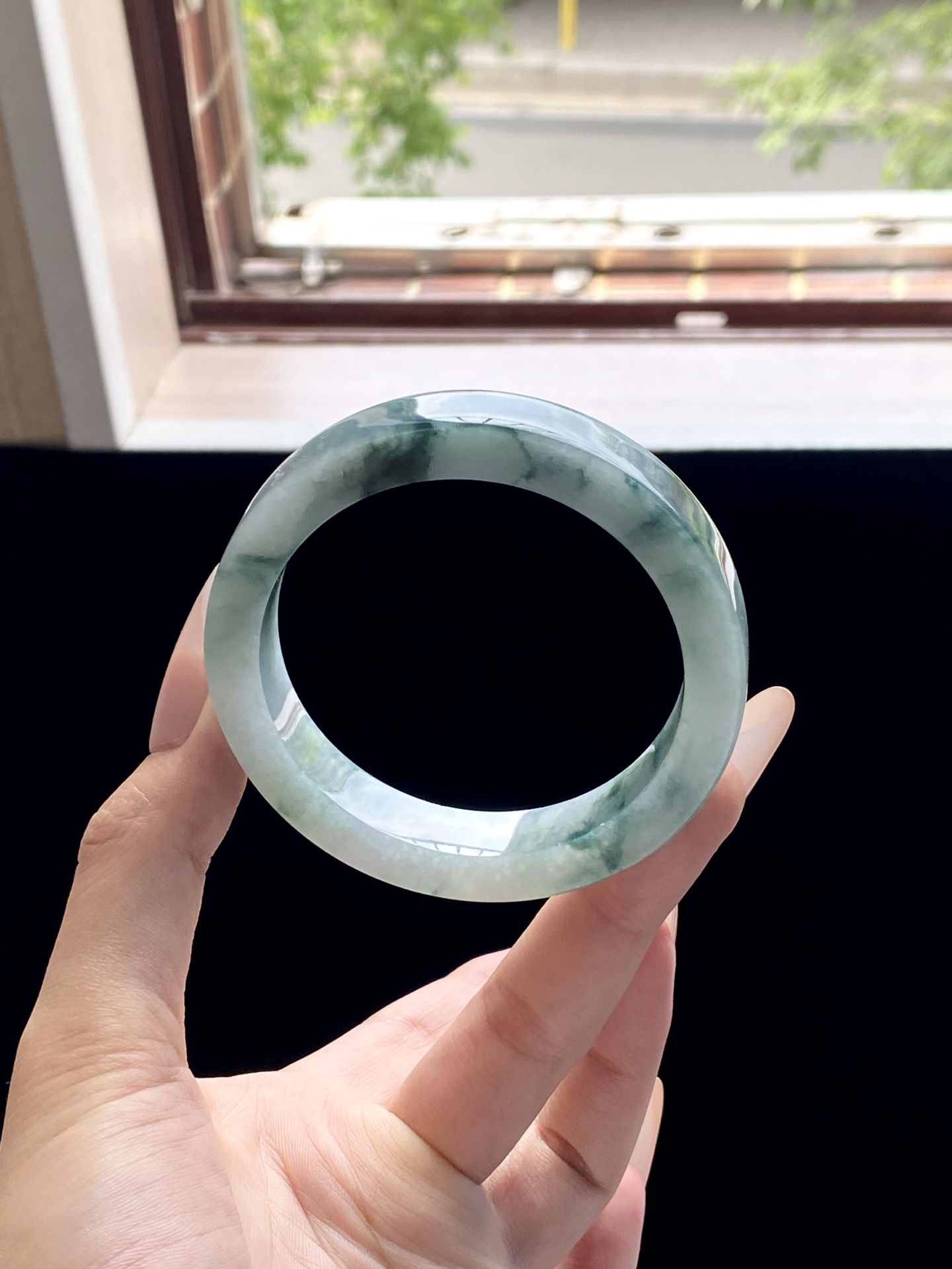 冰飘花绿飘花镯胚，B0427-17，⭕️74-58-12-8.5