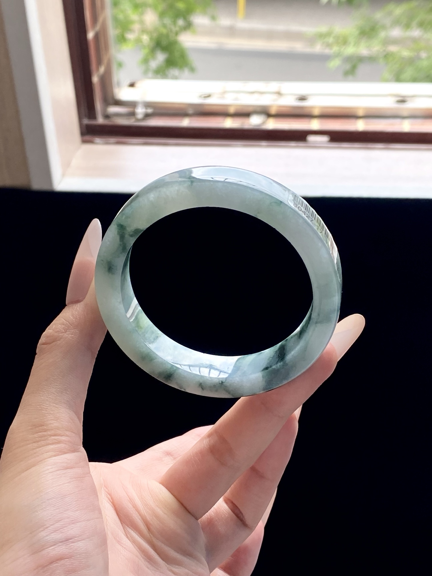 冰飘花绿飘花镯胚，B0427-17，⭕️74-58-12-8.5
