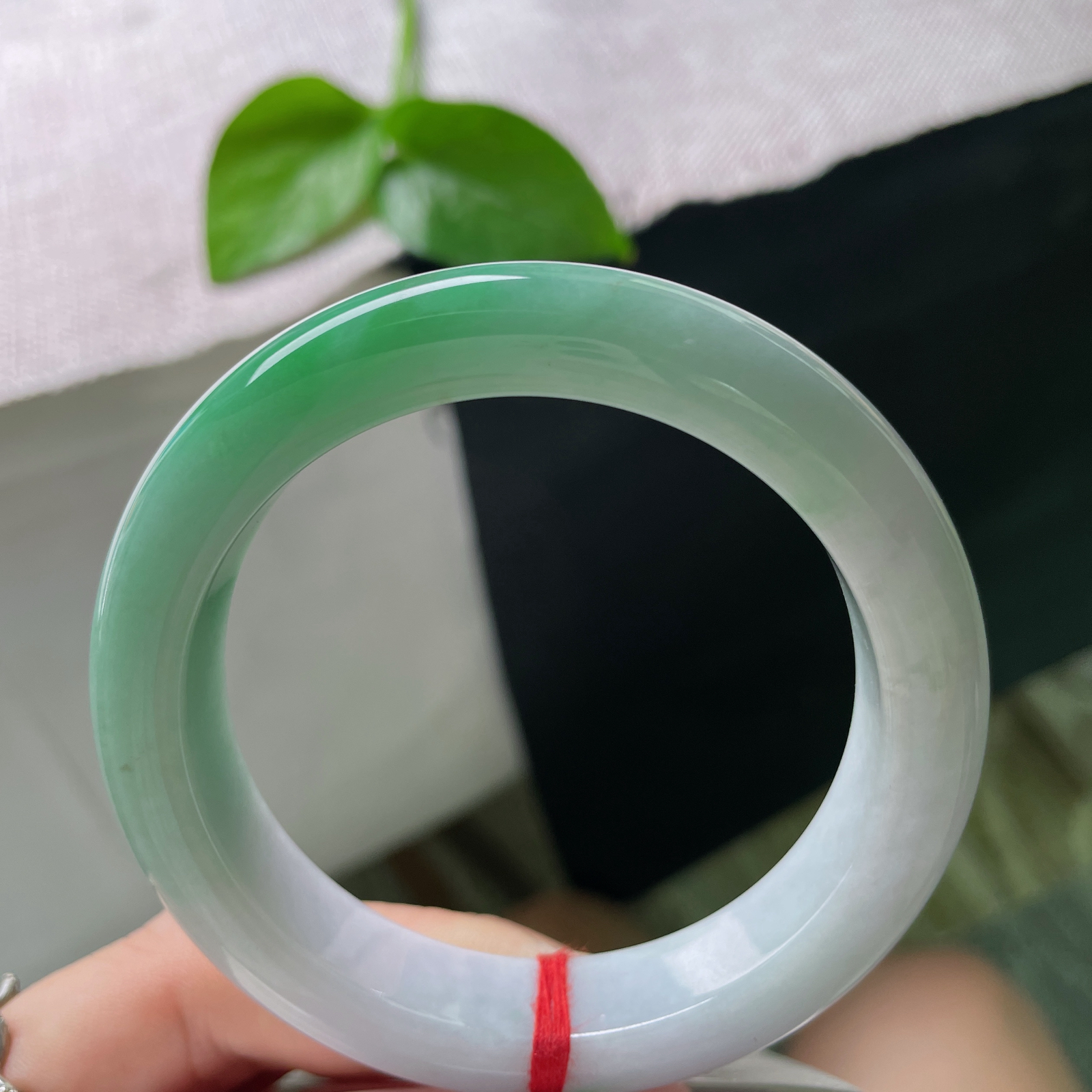 56.7/12.8/9.5绿底正圈，水润细腻，青山绿水，意境感，婉间风华，贵气，皮纹，ss50531