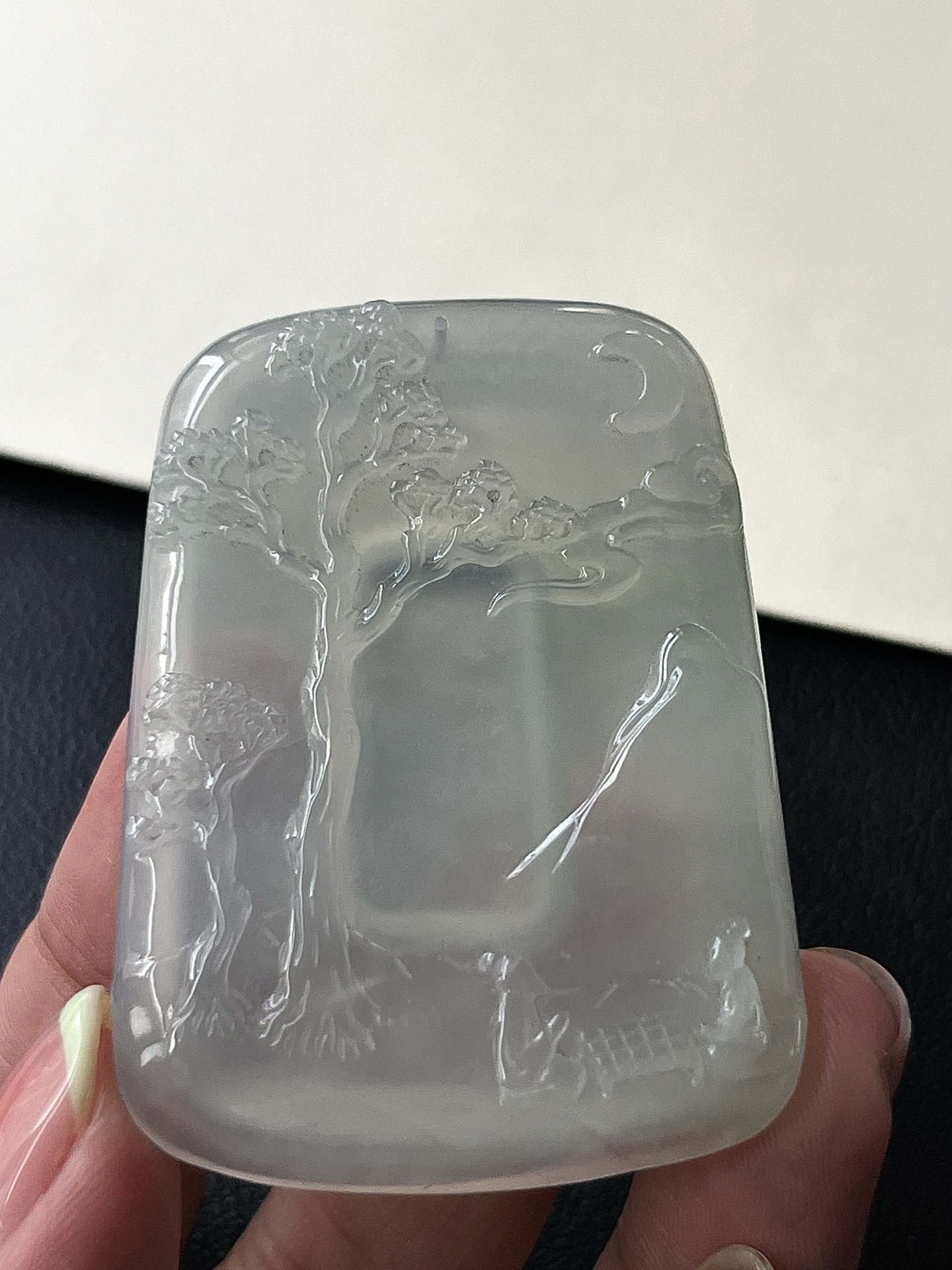 ️【山水牌】冰润水透，种老细腻起荧，尺寸：52.1/38.2/6.1，asd652