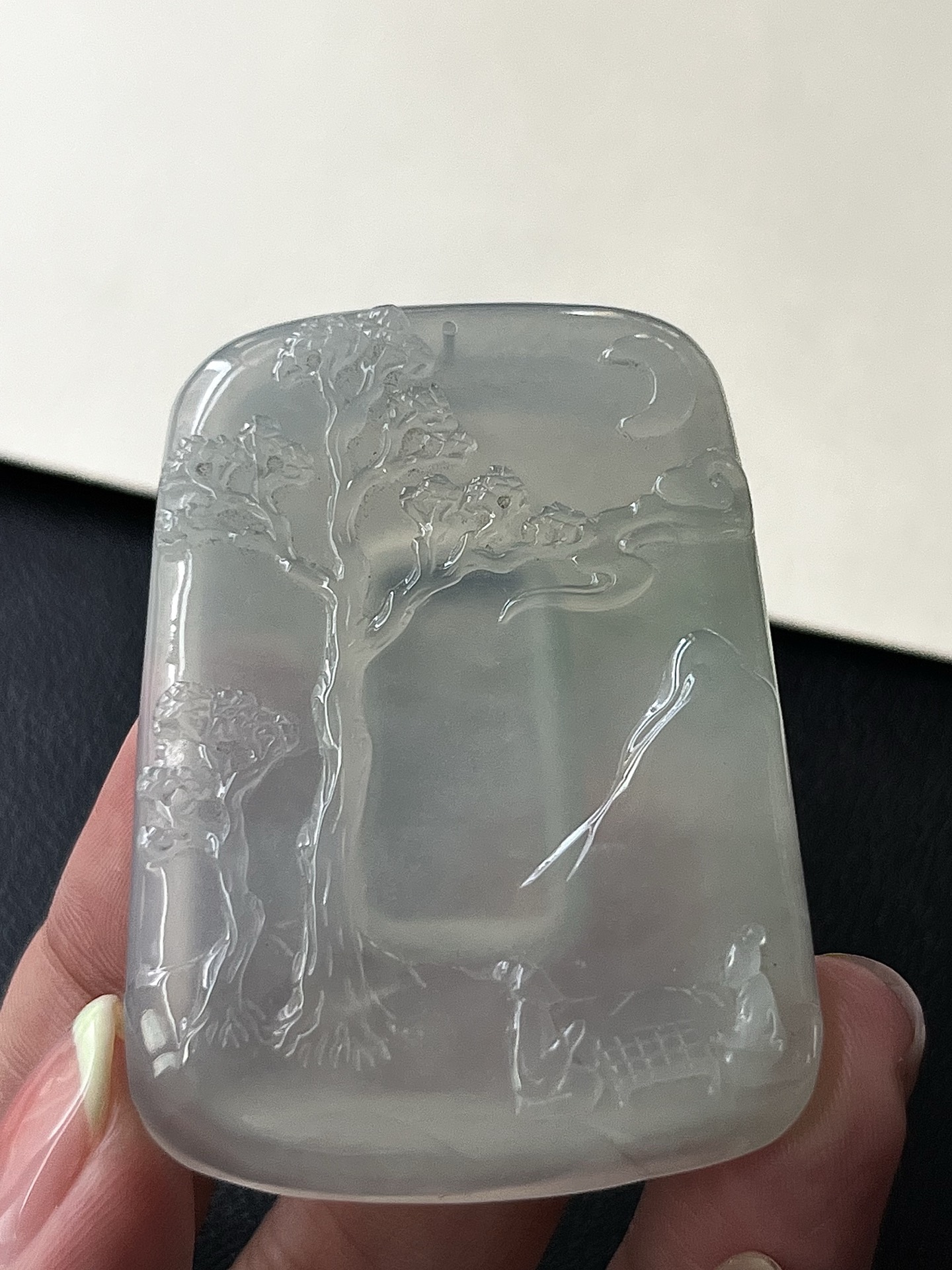 ️【山水牌】冰润水透，种老细腻起荧，尺寸：52.1/38.2/6.1，asd652