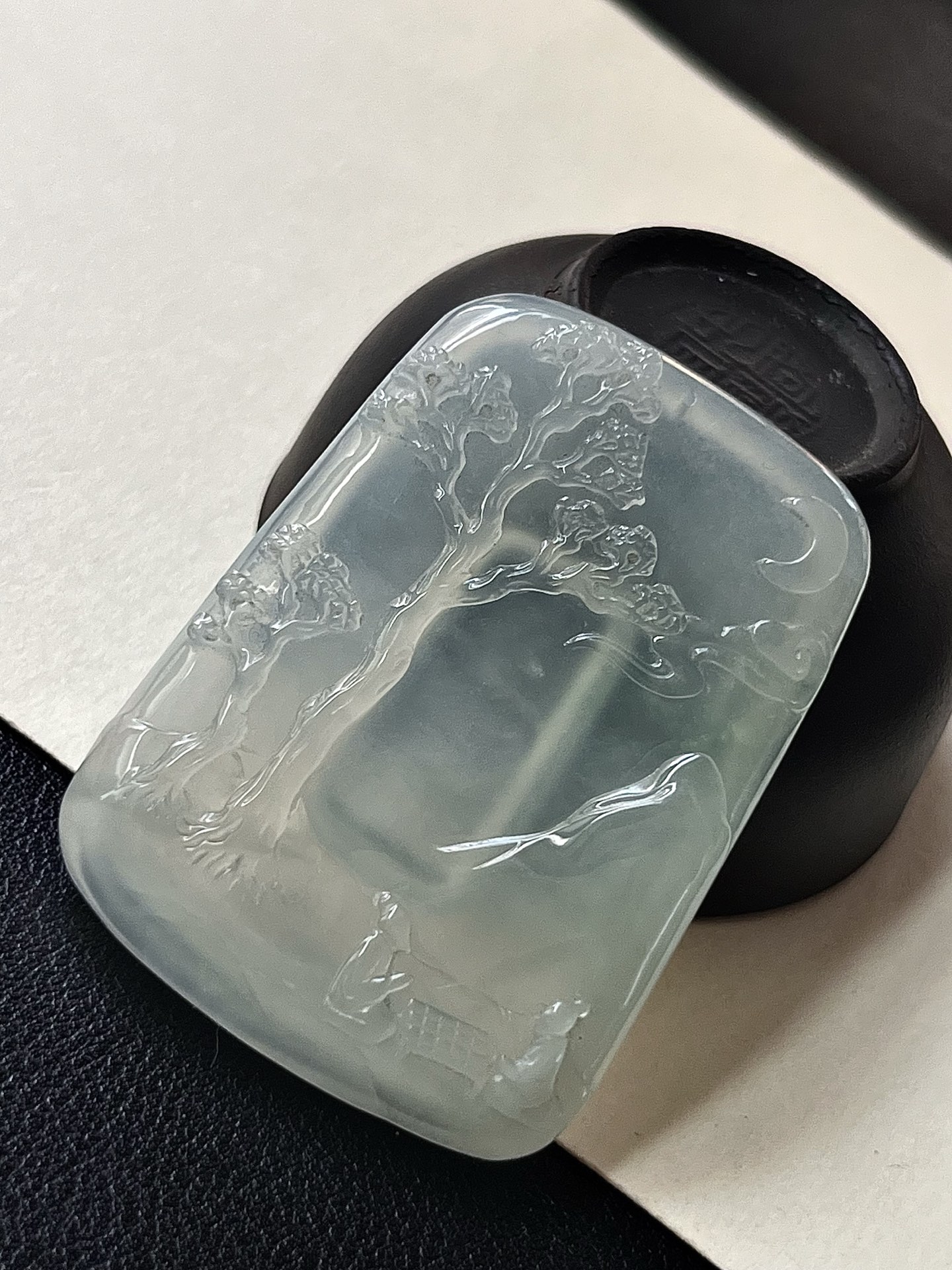 ️【山水牌】冰润水透，种老细腻起荧，尺寸：52.1/38.2/6.1，asd652