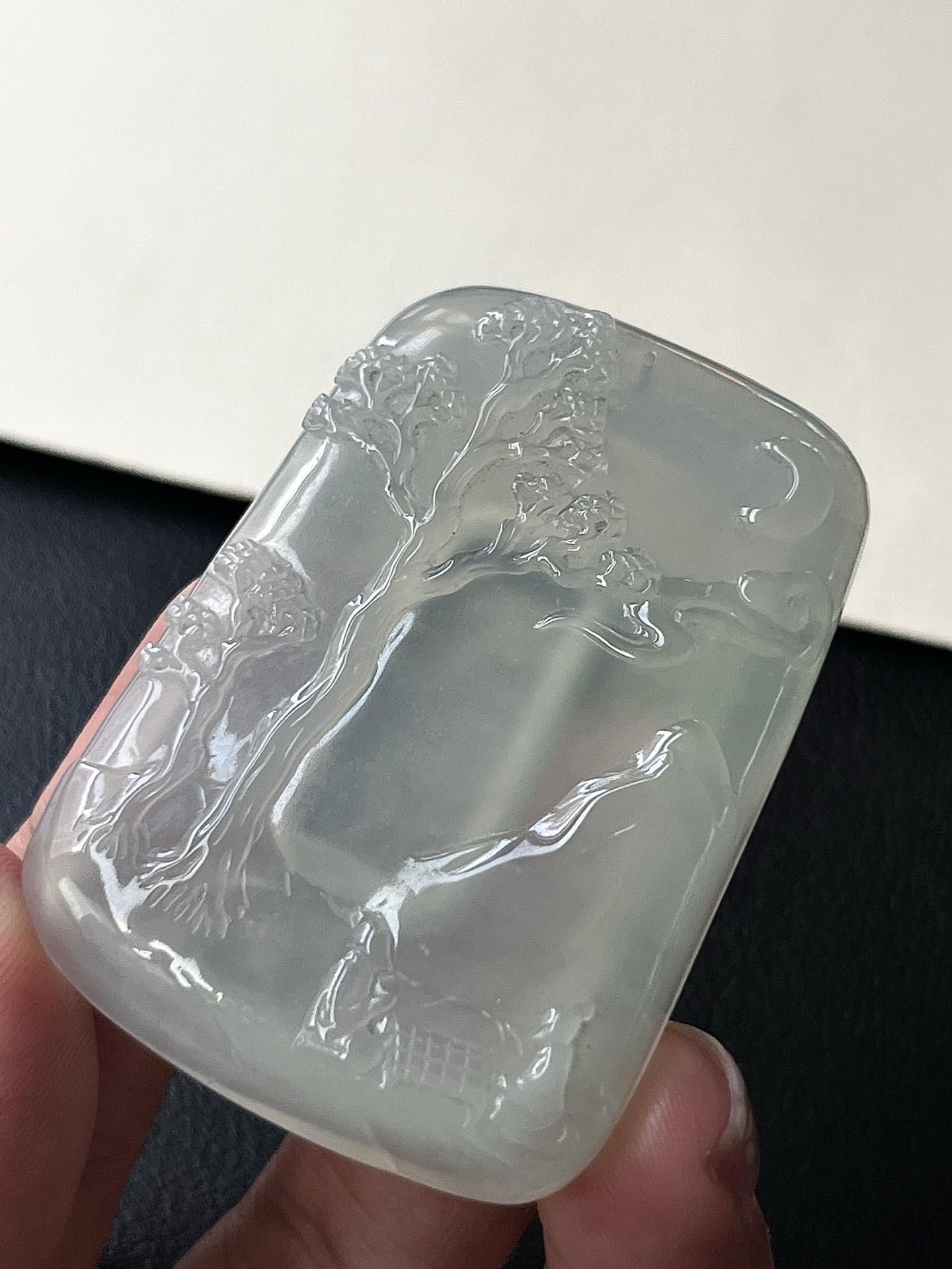 ️【山水牌】冰润水透，种老细腻起荧，尺寸：52.1/38.2/6.1，asd652