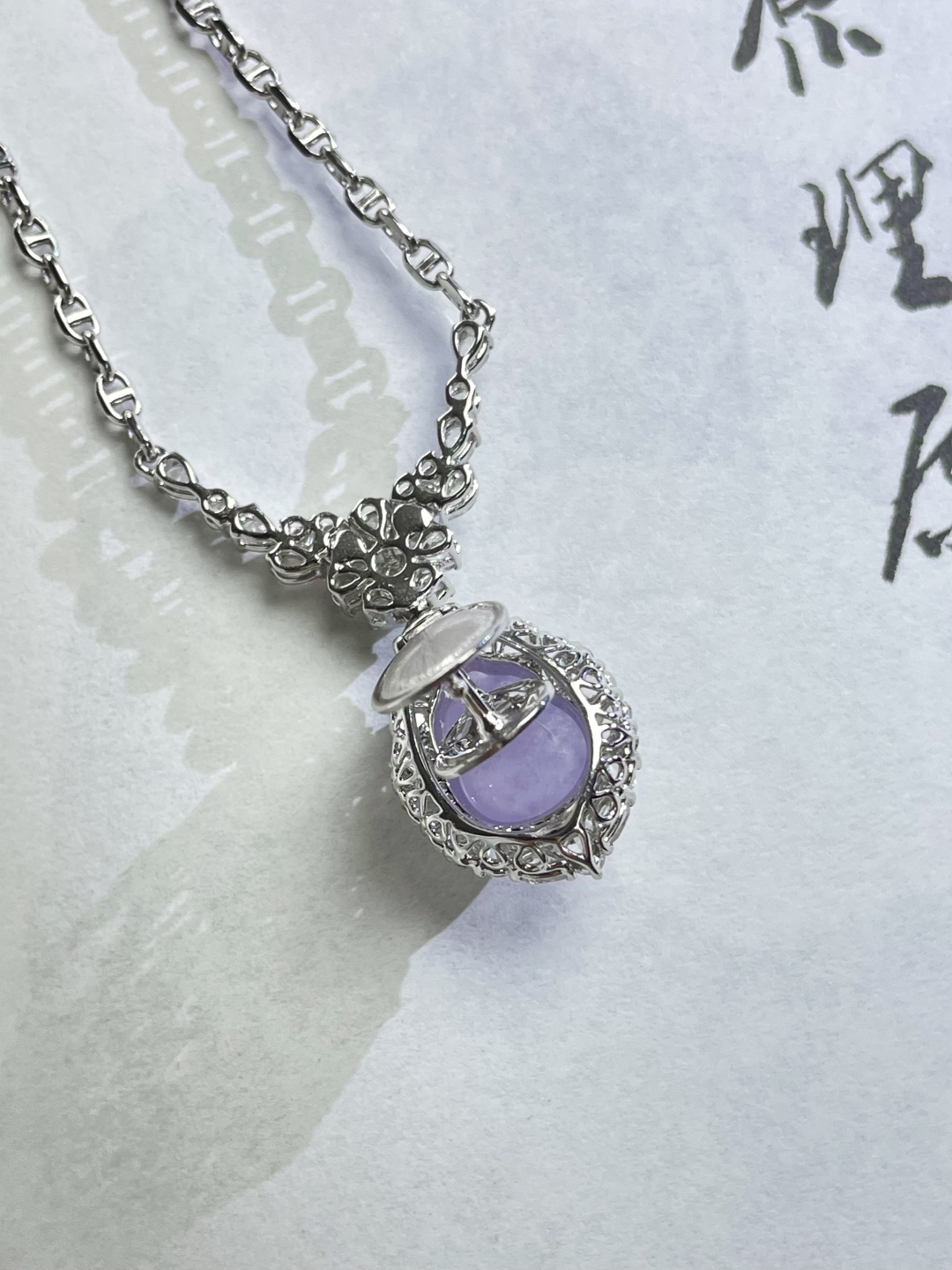 ️ ️新品 | 玻璃粉紫葫芦锁骨链，裸石 11*9*5mm