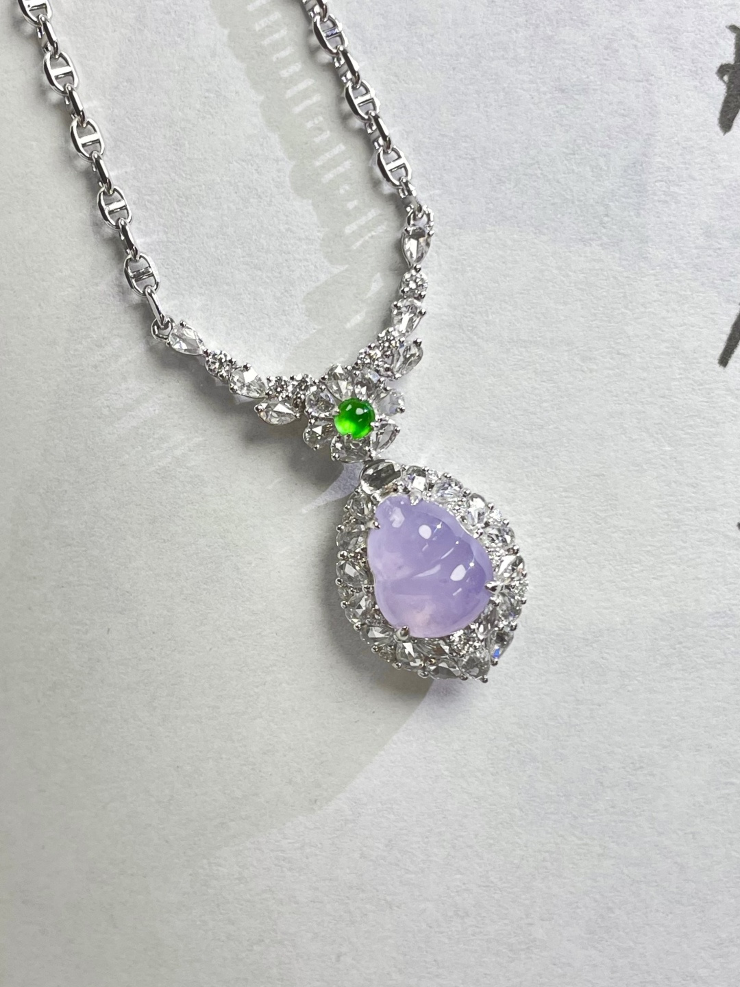️ ️新品 | 玻璃粉紫葫芦锁骨链，裸石 11*9*5mm
