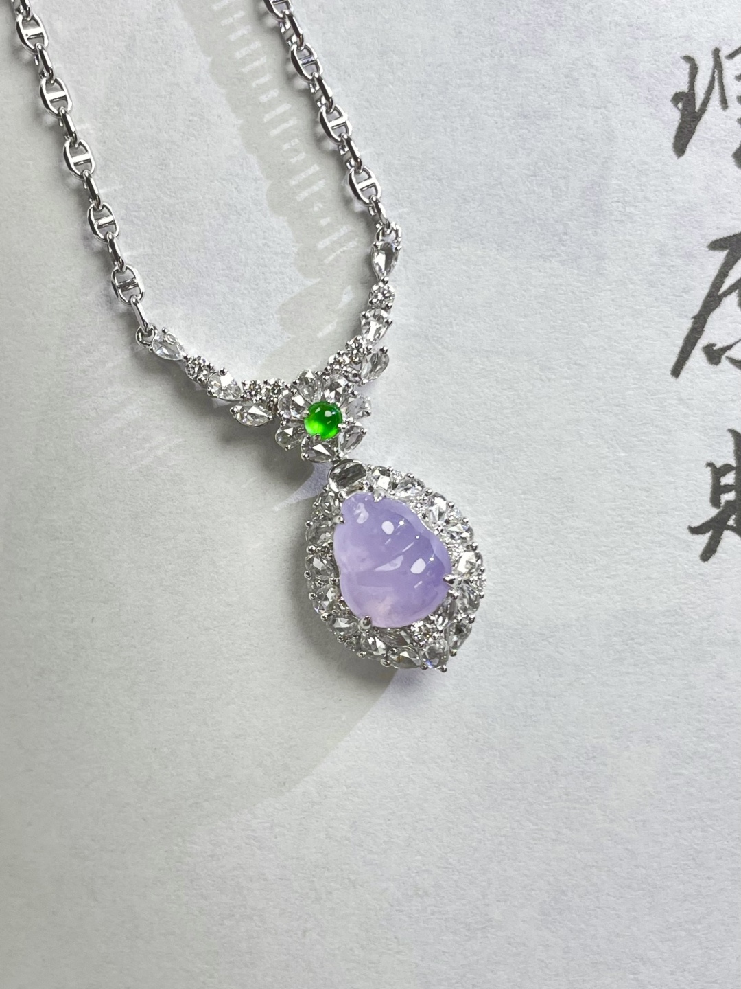 ️ ️新品 | 玻璃粉紫葫芦锁骨链，裸石 11*9*5mm