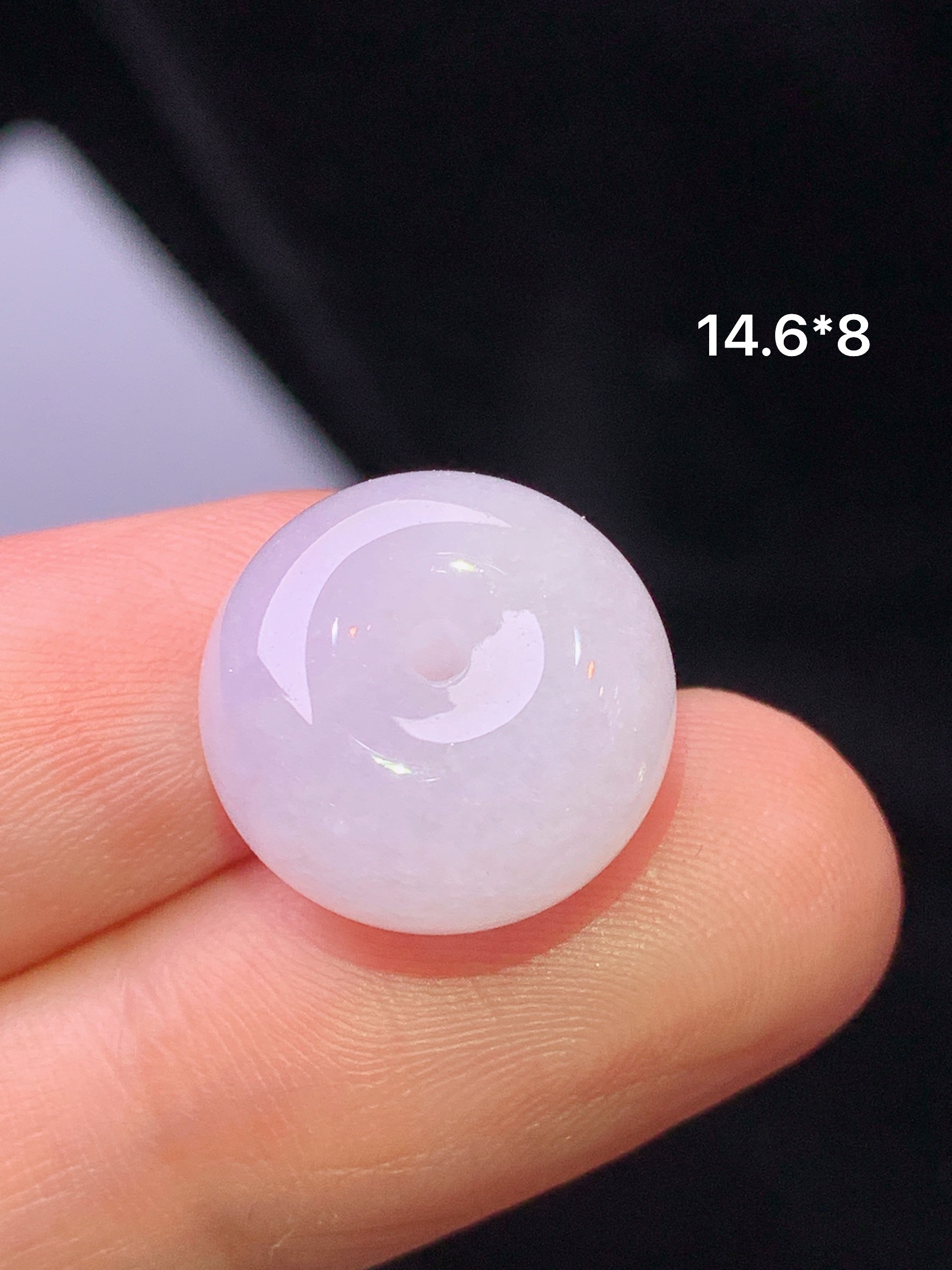 浅紫罗兰平安扣吊坠 玉质细腻 色泽艳丽清新 水润亮眼 整体尺寸14.6*8z1