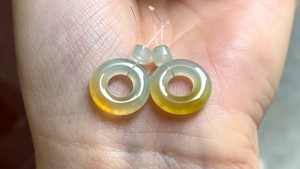 ️ 黄金甜甜圈一对，12.5*2.5，完整