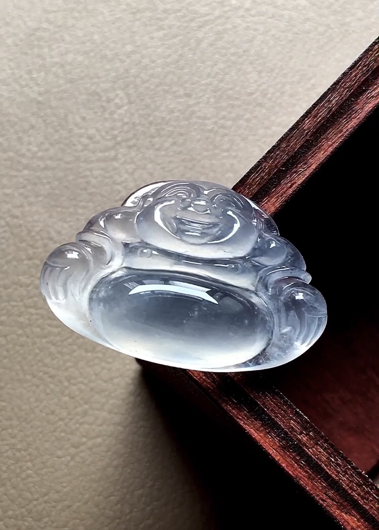 ️ 玻璃种佛公 底子水润，种老起胶，肚子鼓鼓的福气满满，无裂，尺寸24.2/16.2/6.3