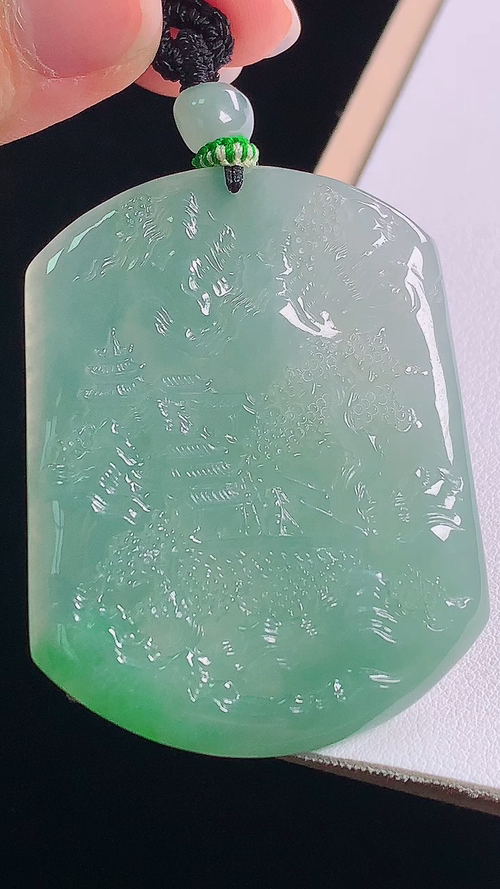 冰晴山水牌，无裂，尺寸59.7/40.4/5.6mm，编号2