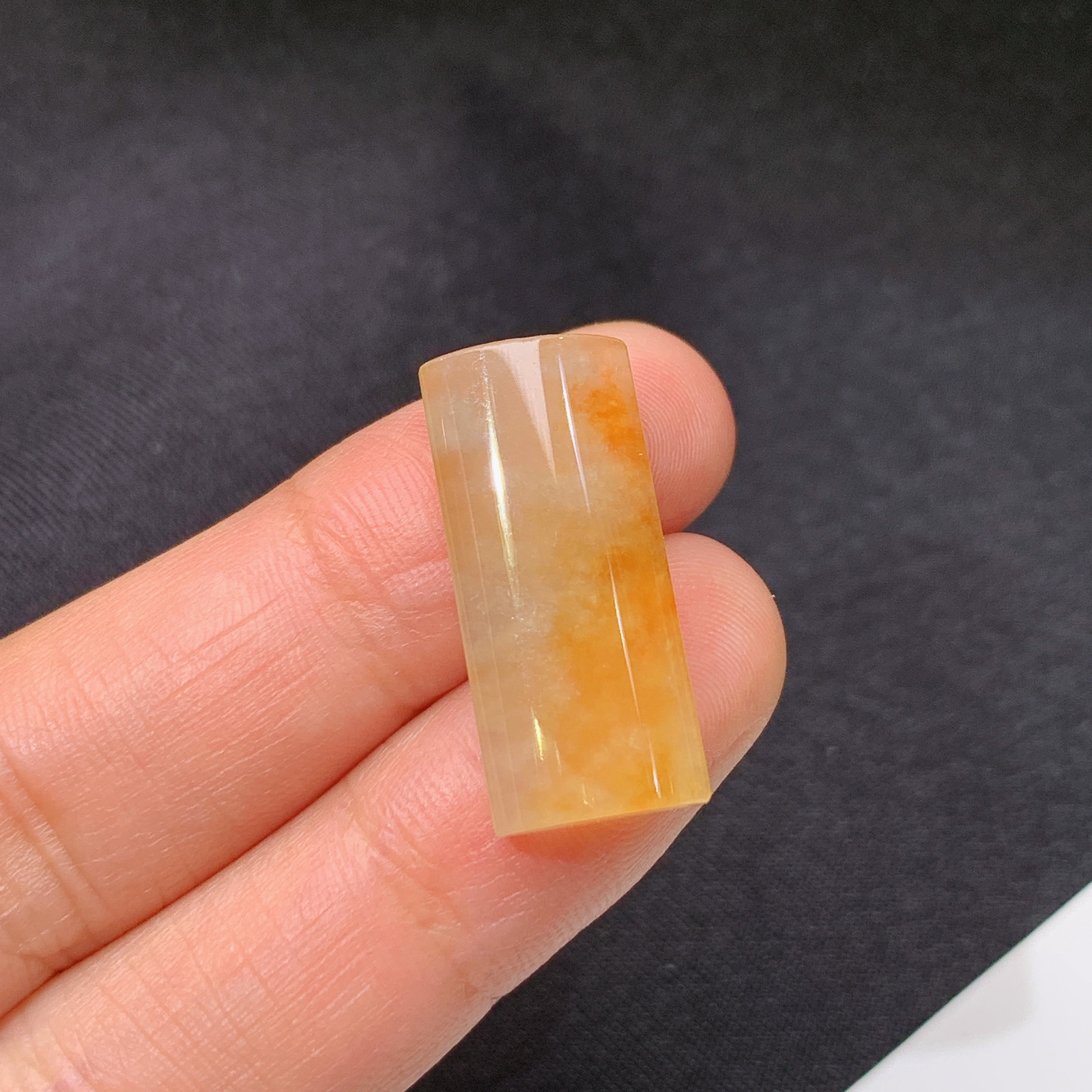 冰黄翡无事牌，镶嵌佳品，冰润细腻，种水足，Yyf 尺寸23*10.3*4.6