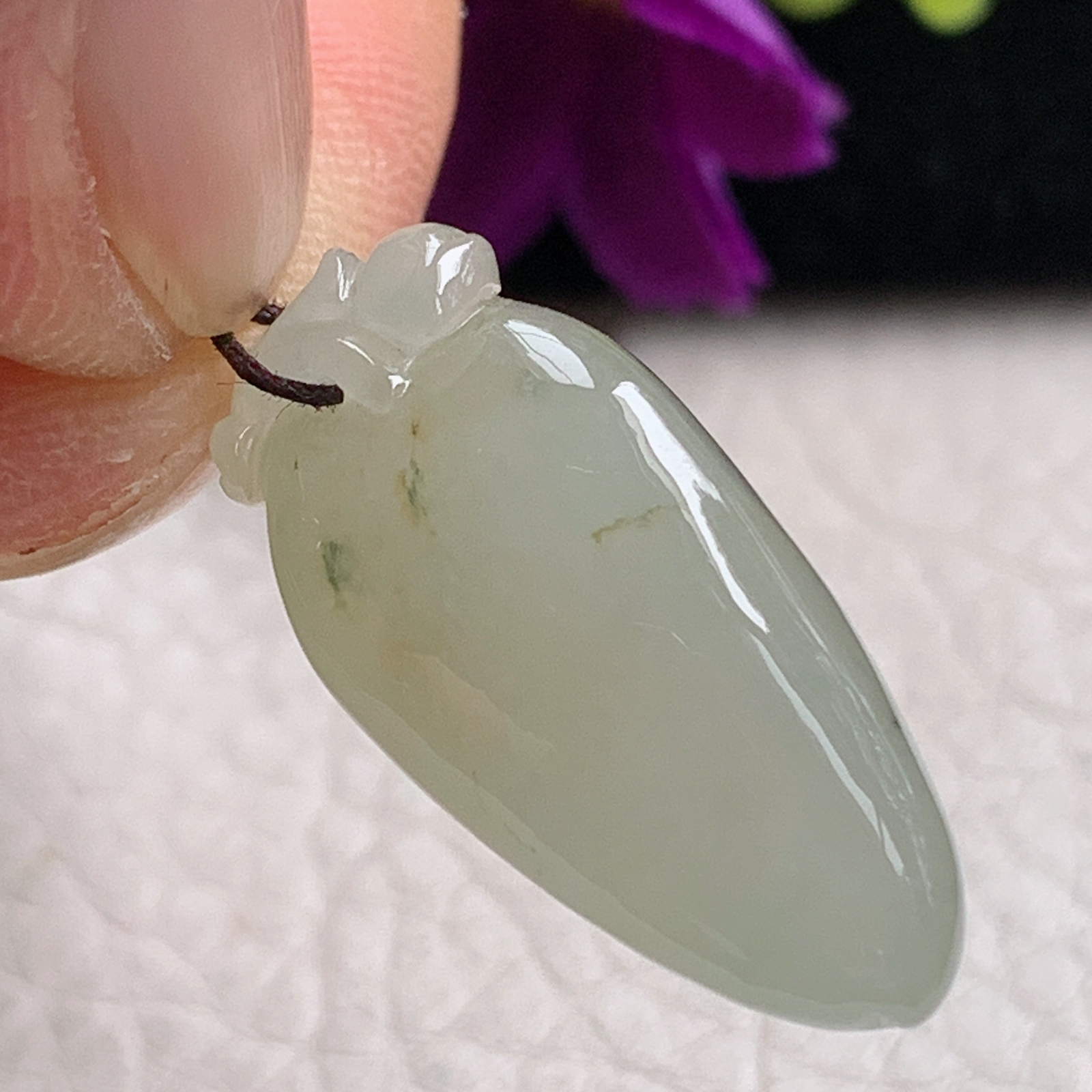 zz3实拍27*13*12天然缅甸翡翠冰透黄翡飘花福瓜吊坠