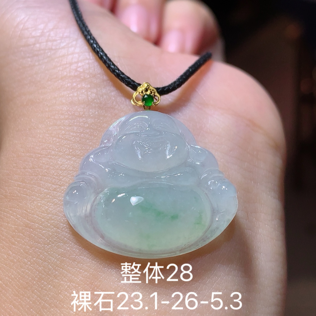 冰飘花佛公吊坠，色泽鲜艳，无裂水润，佩戴清新气质，货号04502，23.1-26-5.3
