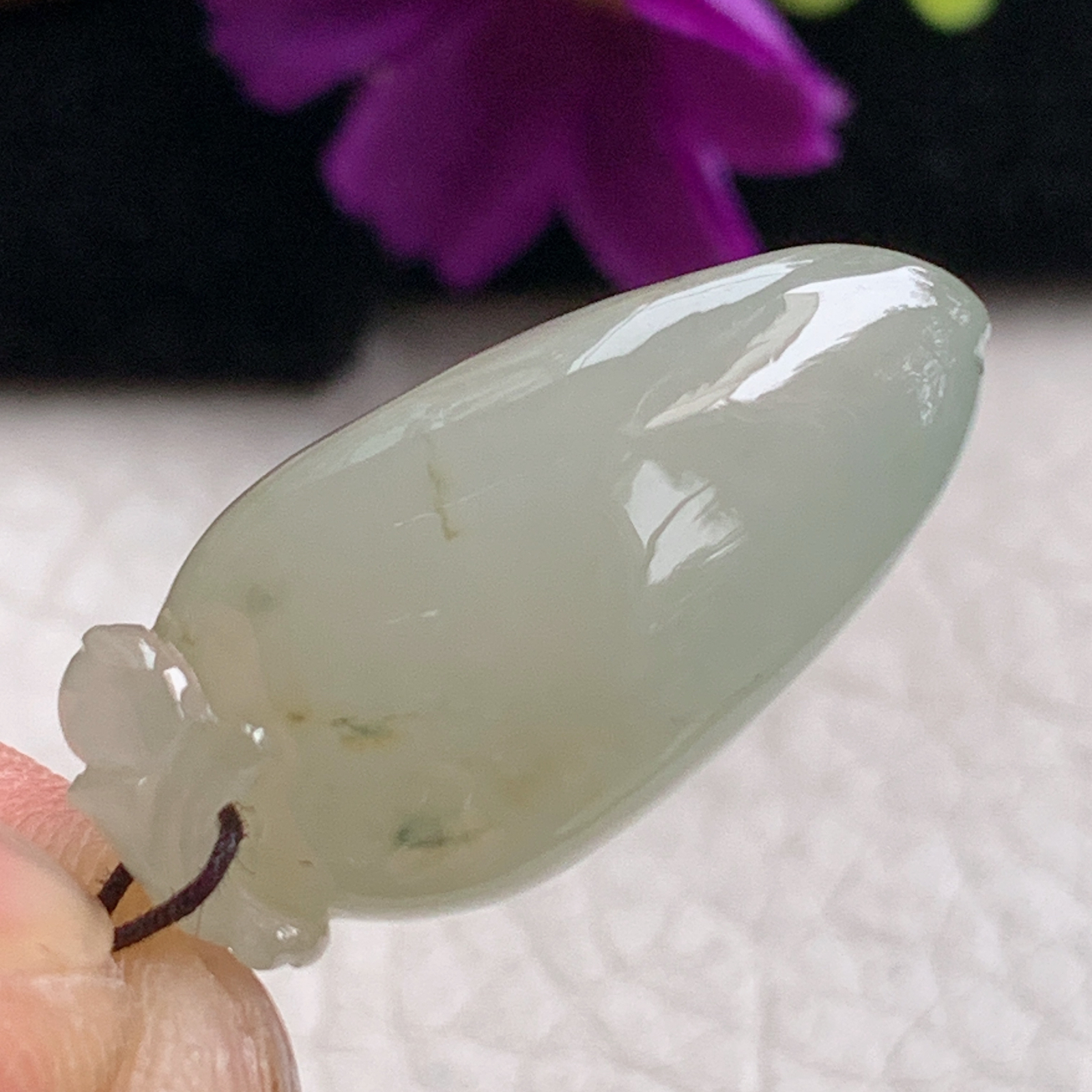zz3实拍27*13*12天然缅甸翡翠冰透黄翡飘花福瓜吊坠