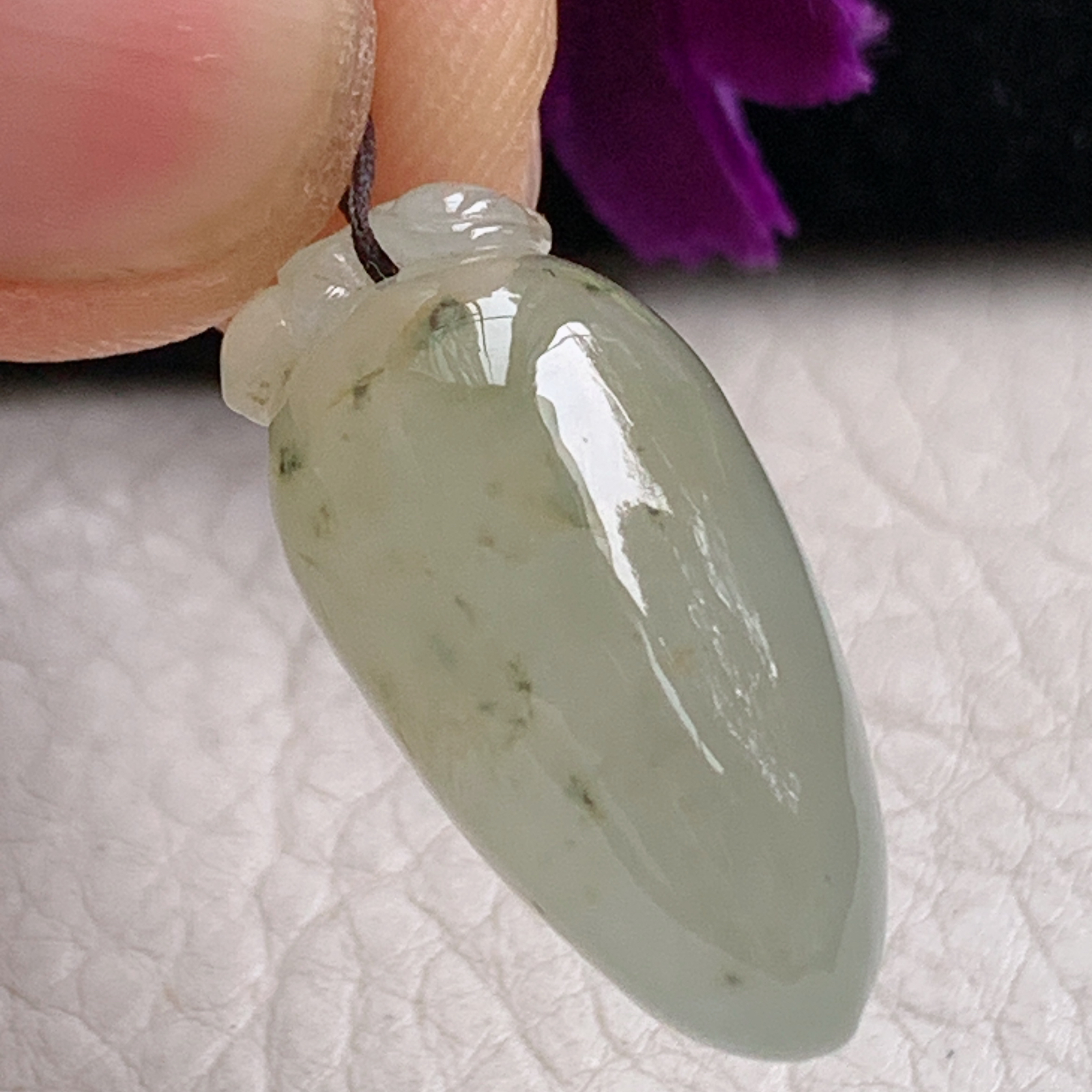 zz3实拍27*13*12天然缅甸翡翠冰透黄翡飘花福瓜吊坠