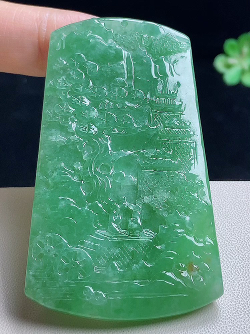 山水，无裂，尺寸68/39.5/4.7，编号dz  3