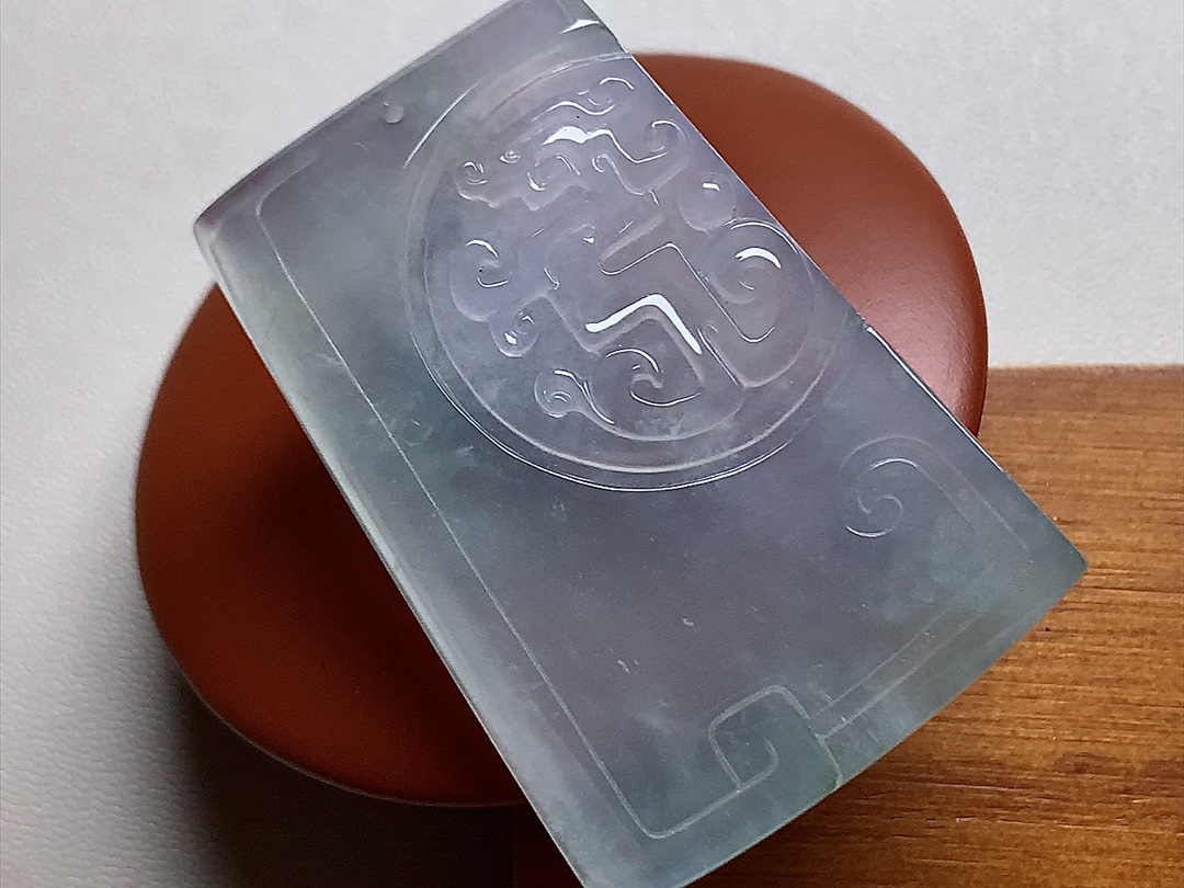 ️ 玻璃种复古牌，种水，底色漂亮，无裂，尺寸47/31.7/6.4，超值