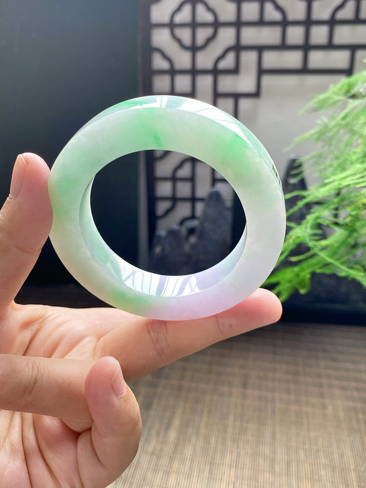 【春彩手镯胚】【尺寸】51.5-72-12，含镯心
