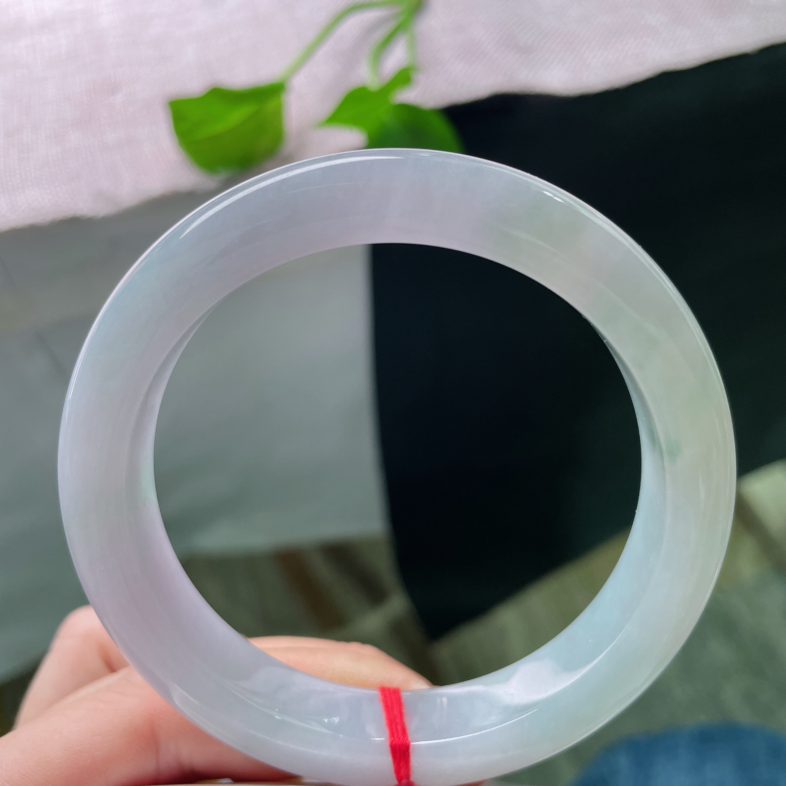 60.8/11.6/9.3，淡紫淡绿正圈，大圈口，水润细腻，人间四月天，着一缕淡绿的薄纱，染一身典雅