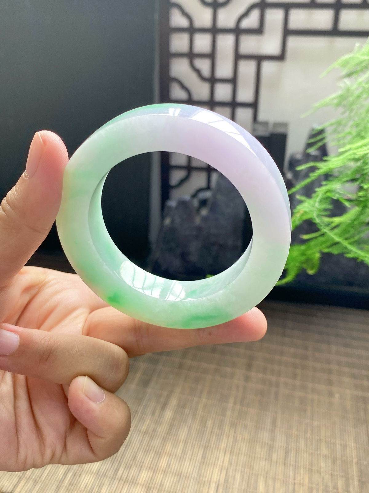 【春彩手镯胚】【尺寸】51.5-72-12，含镯心