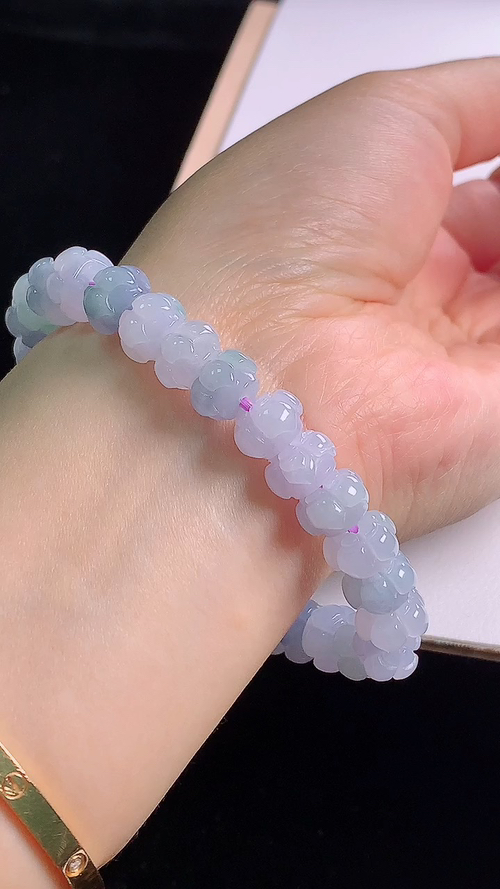 冰紫手链，，尺寸9.7/6.2mm，27