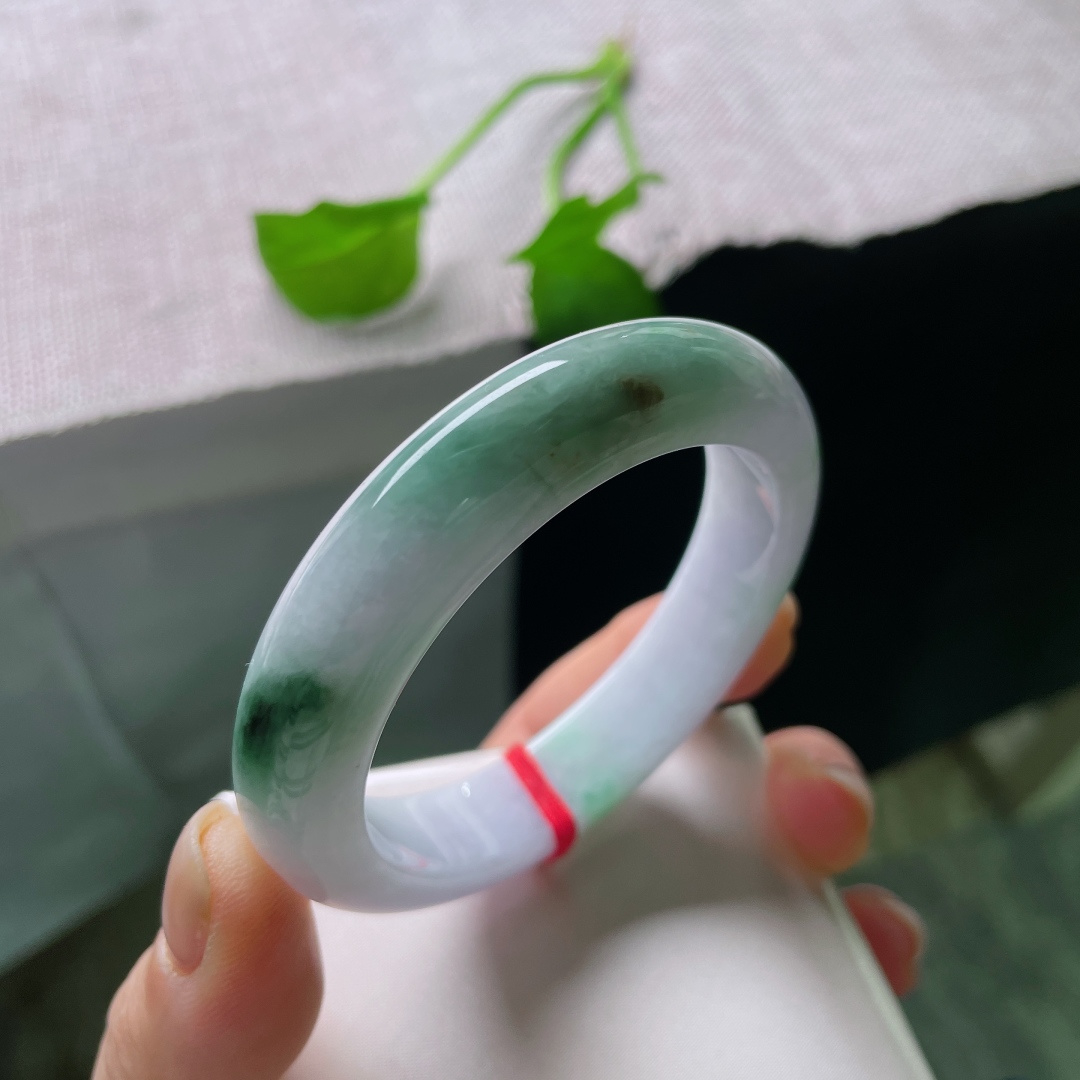 52.8/12.7/8.7，春彩正圈，小镯型厚装大气，色彩斑驳，温柔又优雅，有纹，ss55642a
