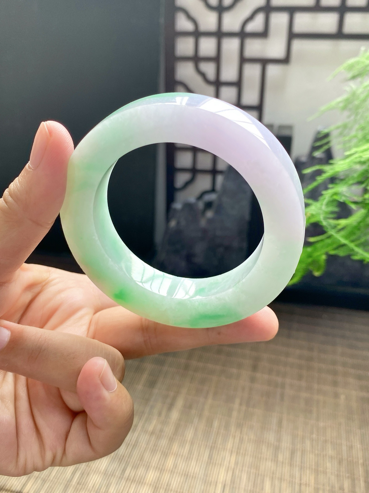 【春彩手镯胚】【尺寸】51.5-72-12，含镯心