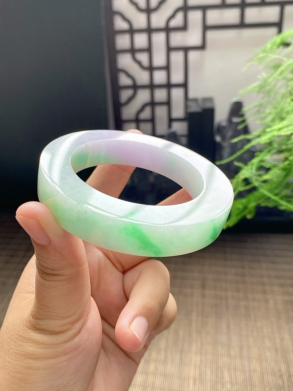 【春彩手镯胚】【尺寸】51.5-72-12，含镯心