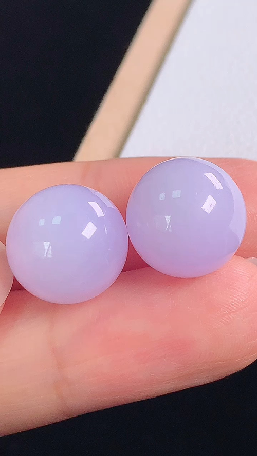 冰紫圆珠/对，，尺寸:11.8-11.8mm，30