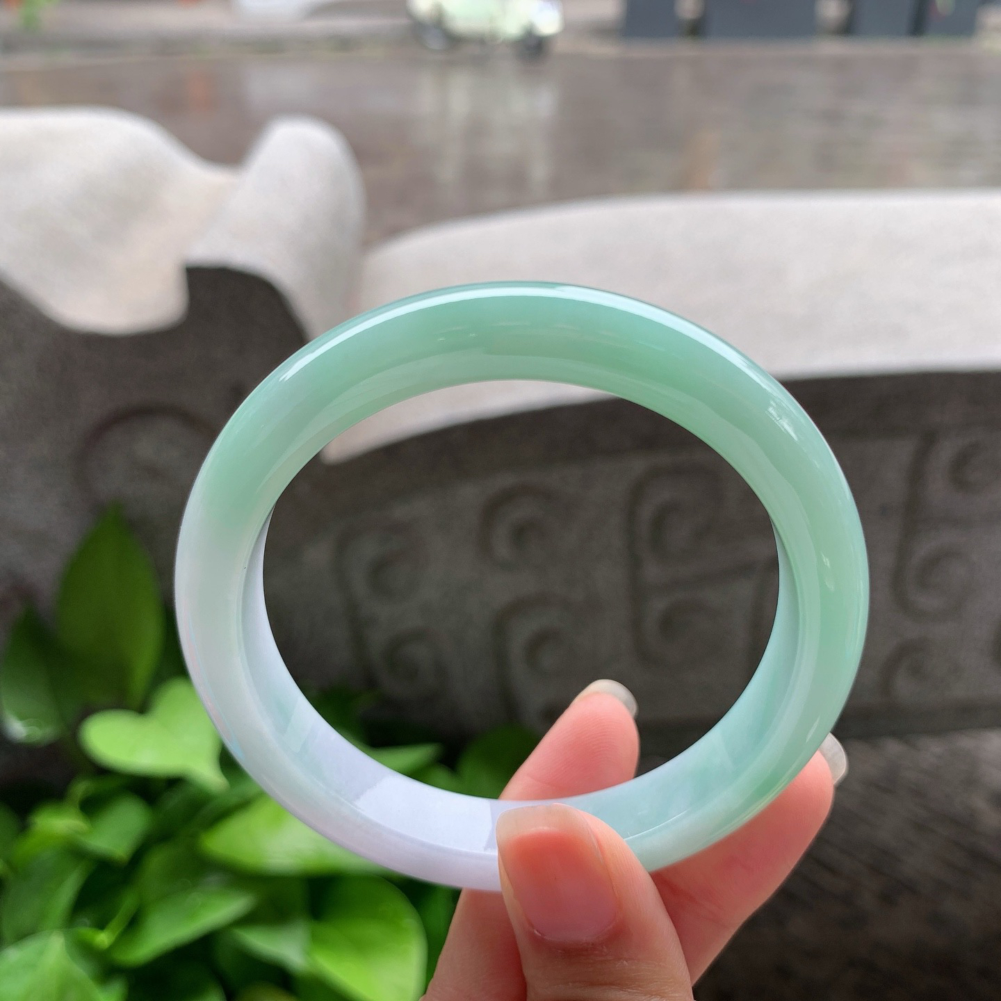 圈口57.2-10.4-8 【豆绿正圈手镯】正圈57 58可戴