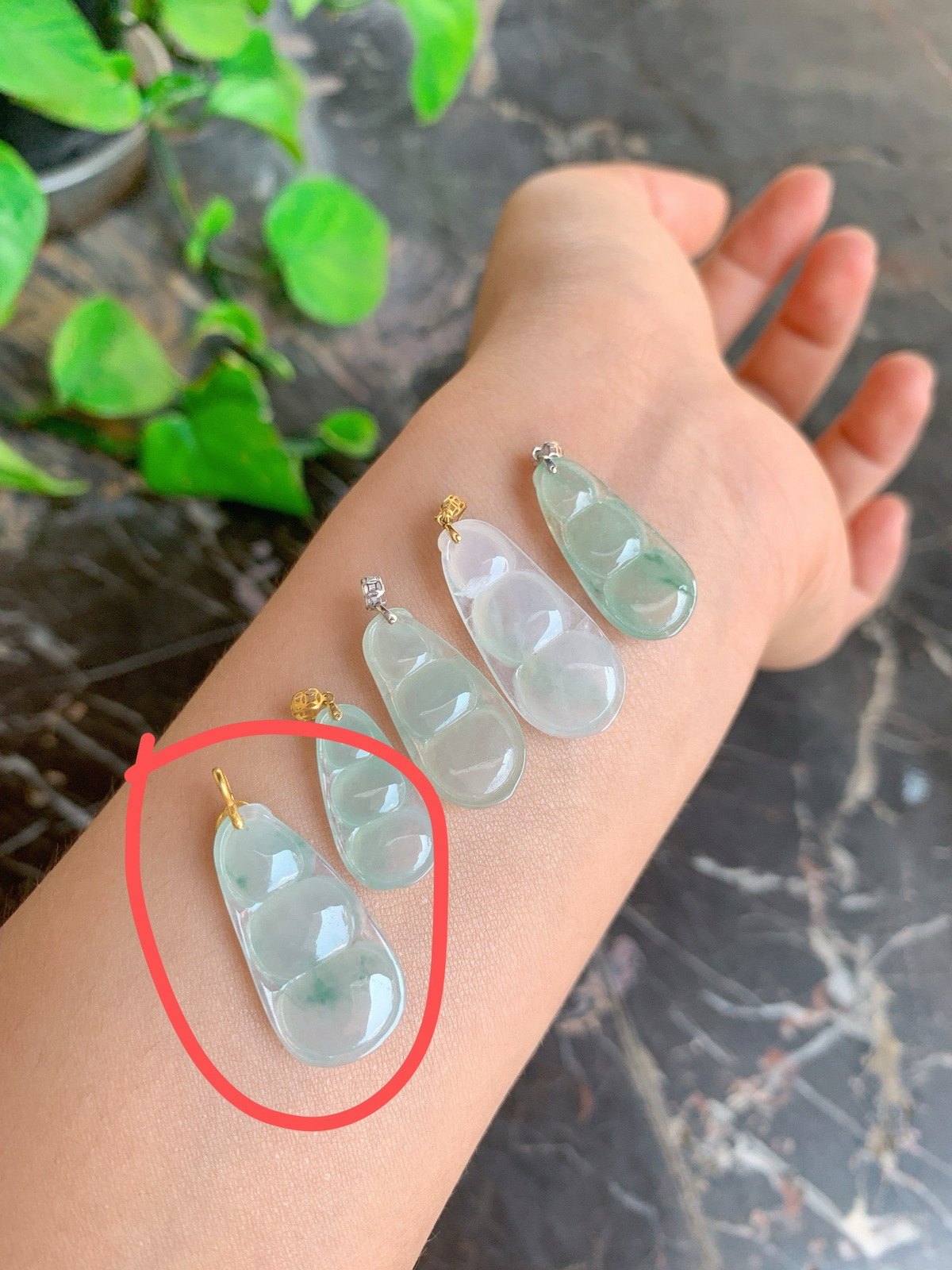18k金镶嵌福豆，水润清爽（单件价）