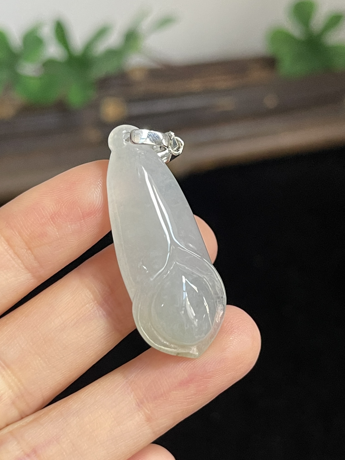 翡翠花件，印记：S925