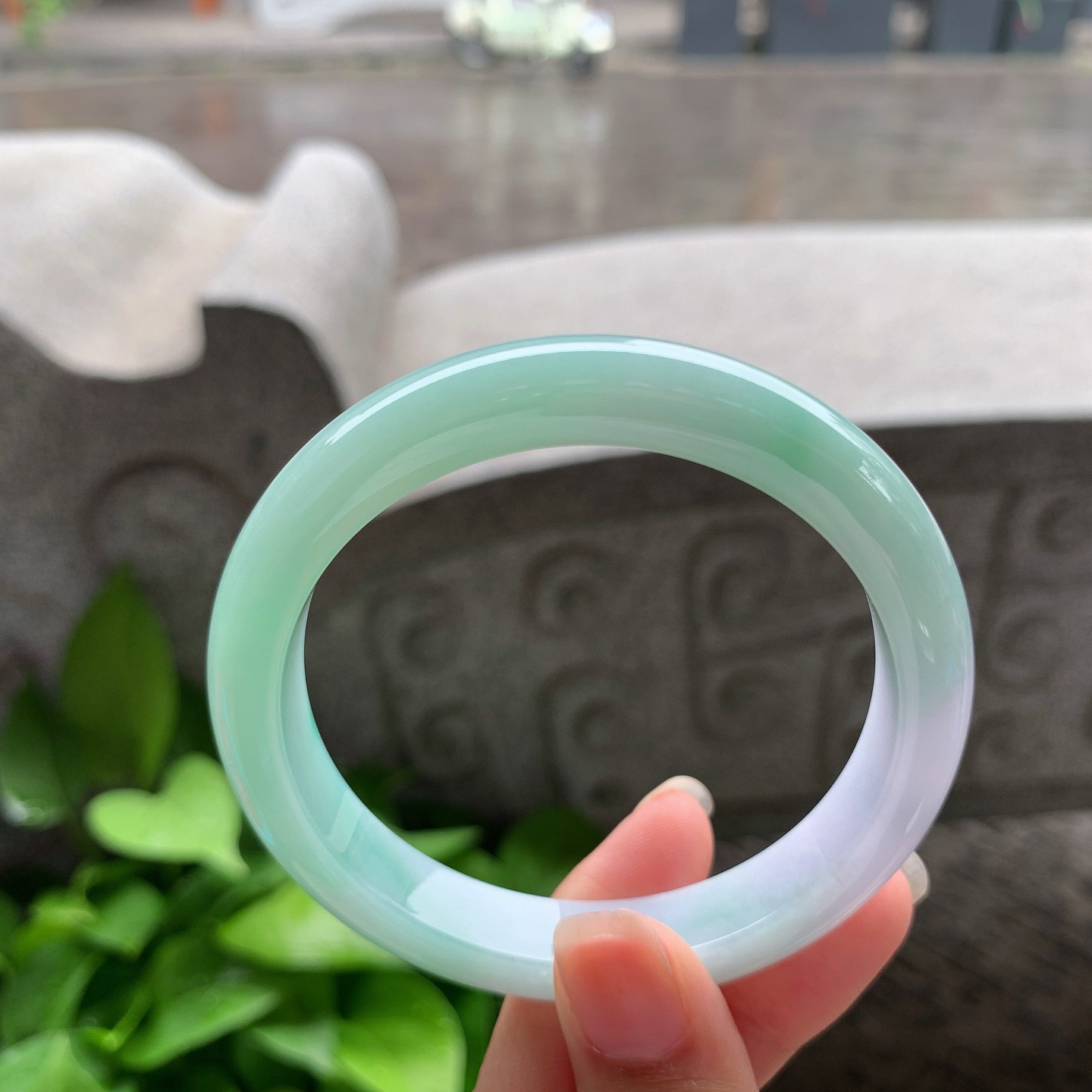 圈口57.2-10.4-8 【豆绿正圈手镯】正圈57 58可戴
