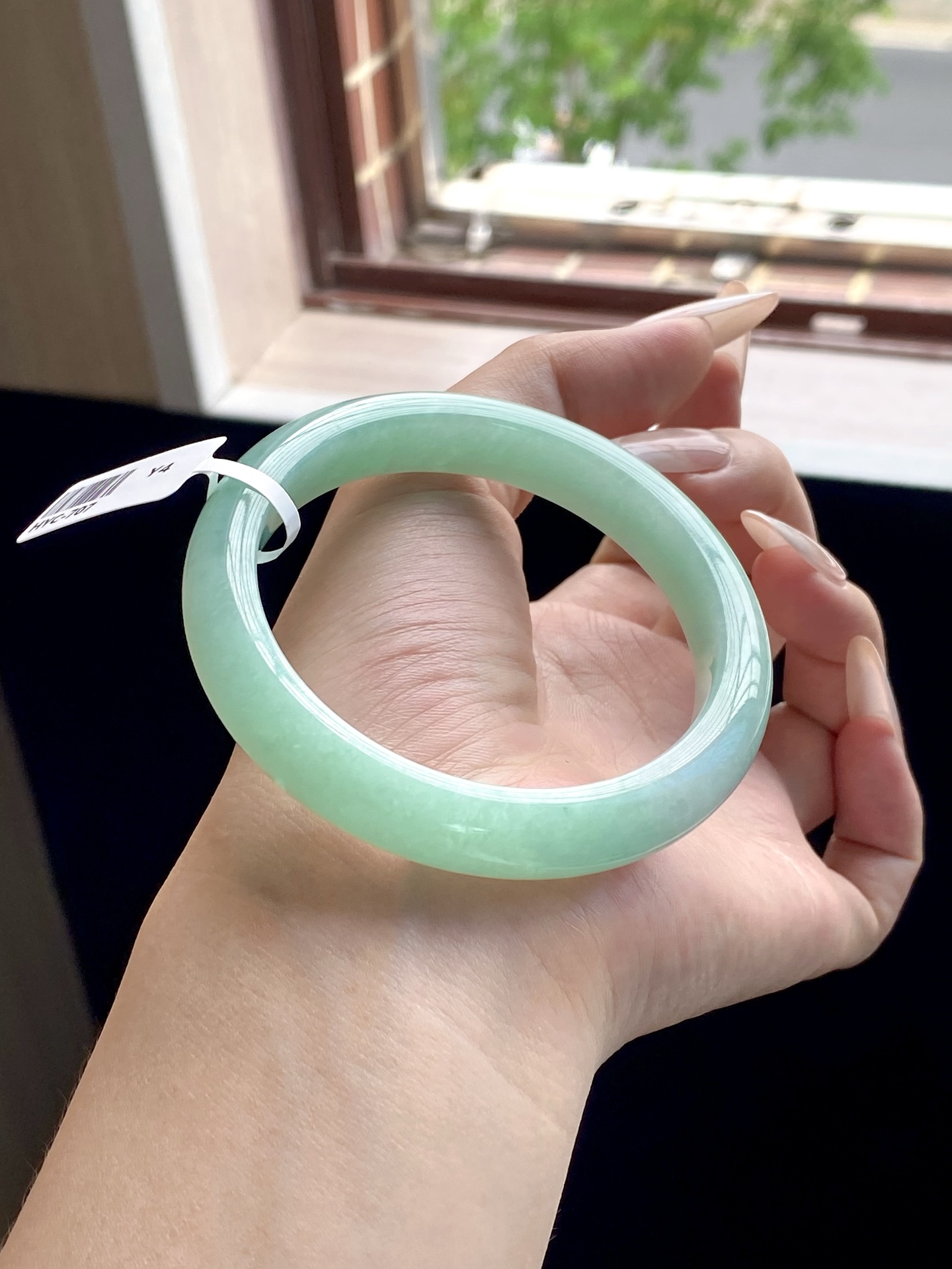 苹果绿泥鳅背正圈成品，无裂，HYC-707，⭕️58-11-8.5