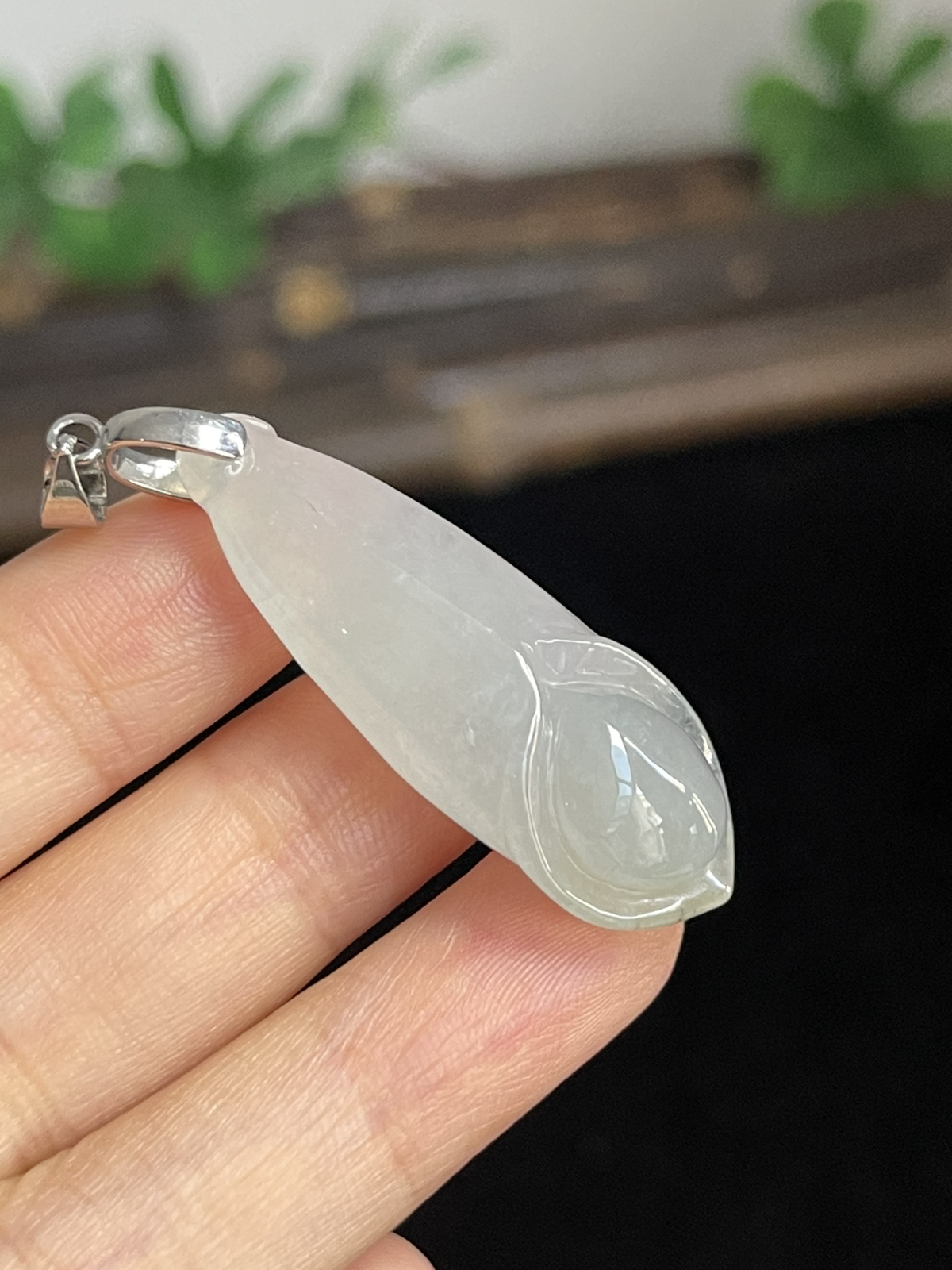 翡翠花件，印记：S925