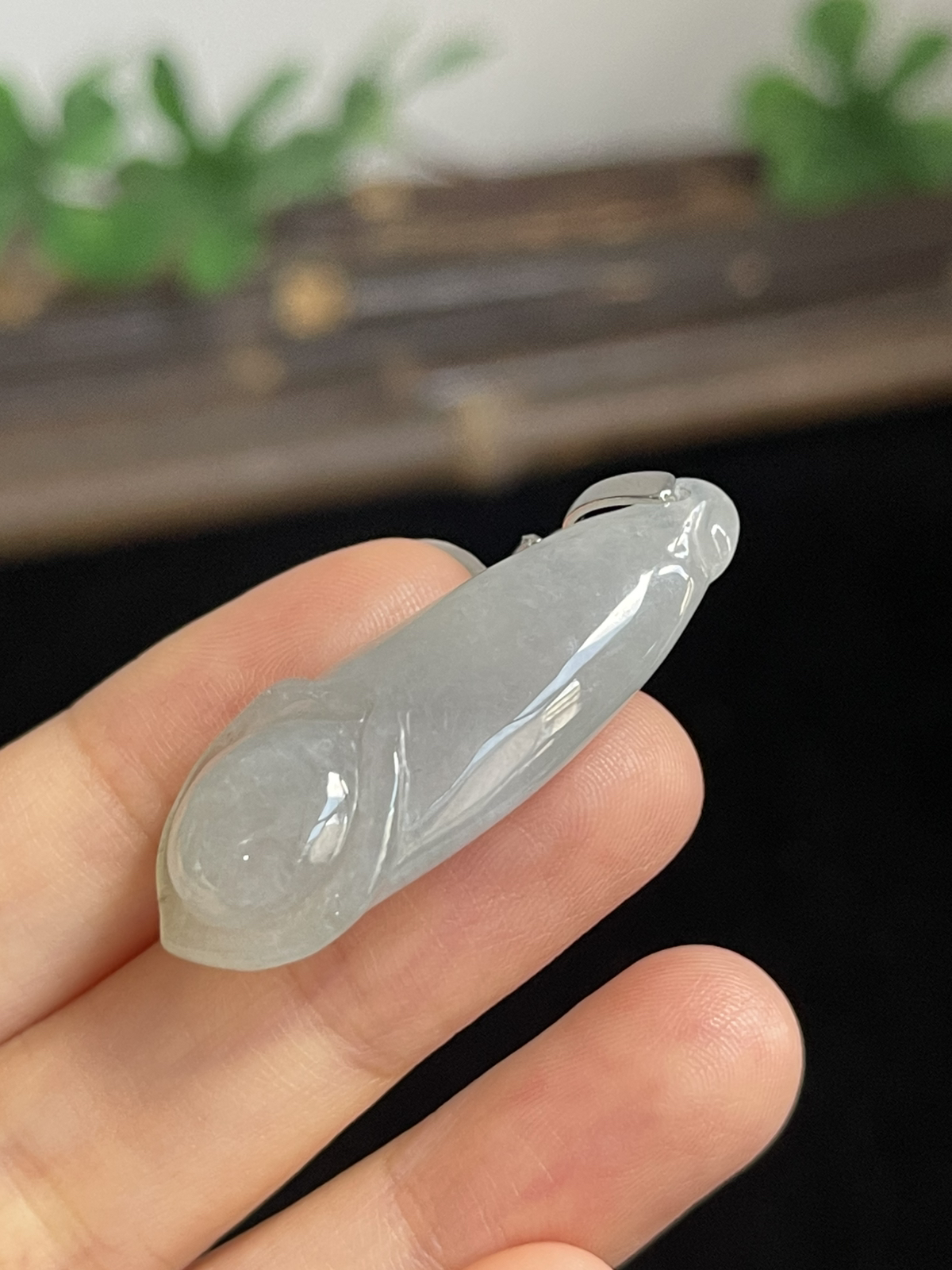 翡翠花件，印记：S925