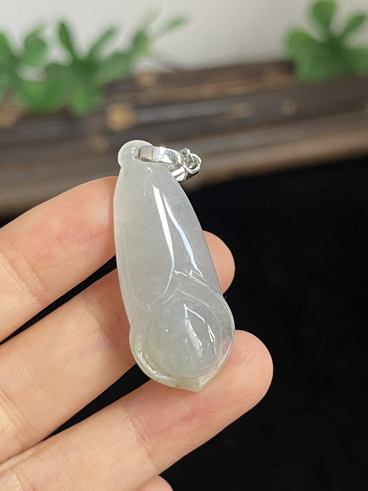 翡翠花件，印记：S925