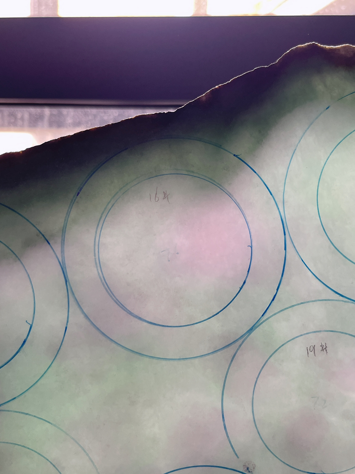 翡翠板料，⭕️正圈最大做60，圆条最大做56