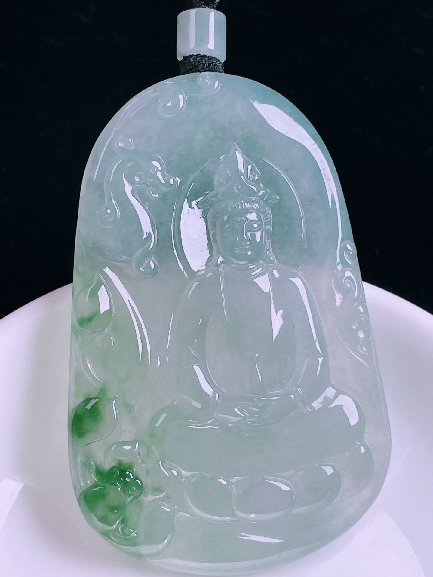 ️冰种观音，老种起光，细底通透，尺寸：69.2/45/6mm，0506